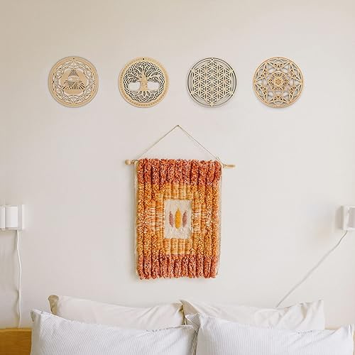 Miniatura 2 de 531 pulgadas Juego de 4 piezas de Geometría Sagrada El Ojo de Horus La Flor de la Vida El Árbol de la Vida El Cubo de Metatrón Rejilla de Cristal