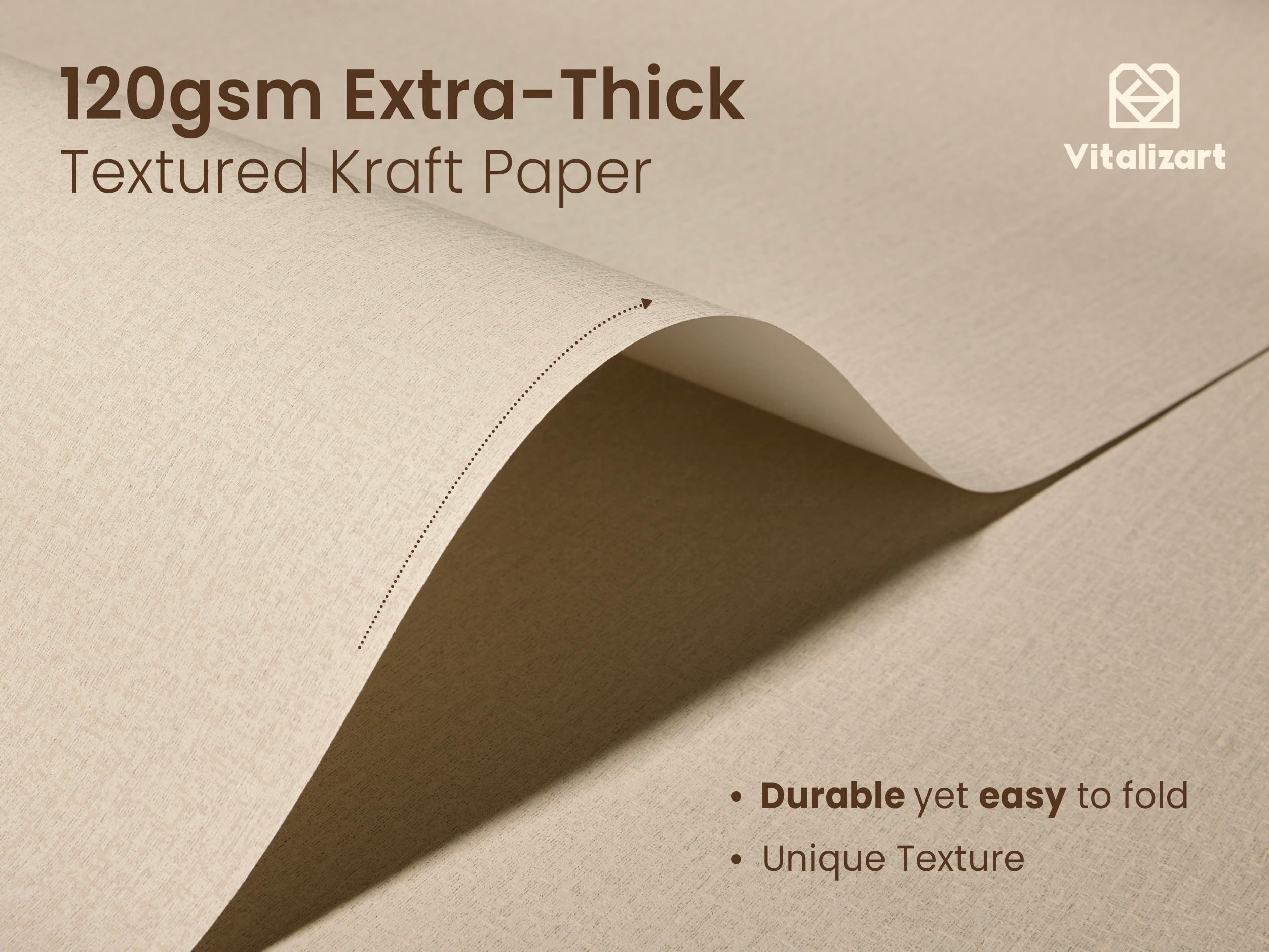 Vitalizart Geschenkpapier-Set aus Kraftpapier, 43,2 cm Rolle mit Bindfäden und Geschenkanhängern, umweltfreundlich, extra dick, All-in-One-Set für Weihnachten, Geschenkverpackung, Geburtstag
