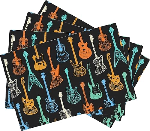 Miniatura 17 de Juego de 4 manteles individuales con diseño de hojas de acuarela, juego de manteles individuales para mesa de comedor, 12 x 18 pulgadas, lavables,