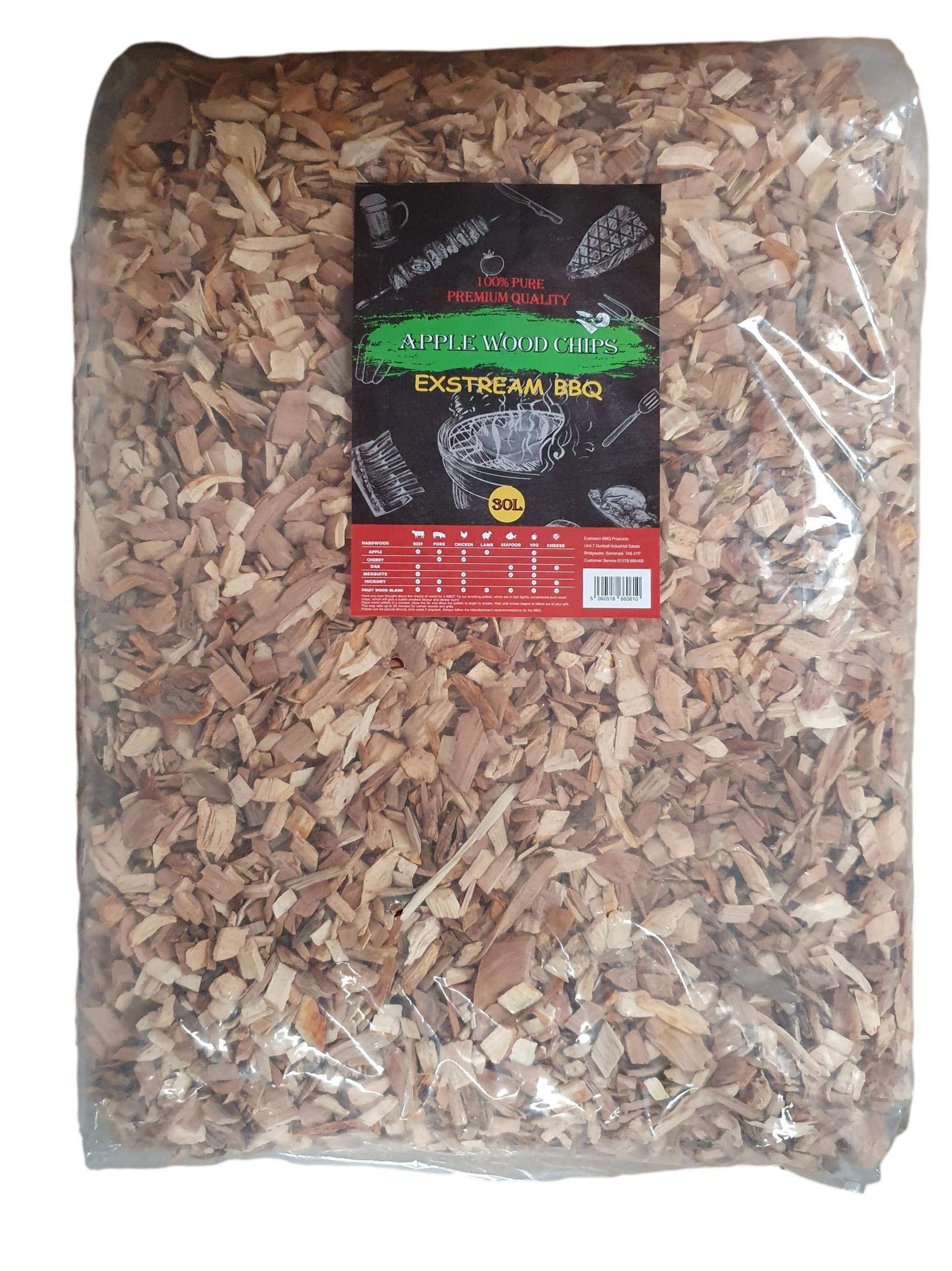 Exstream BBQ Barbecue Smoking Wood Chips *Up To 30 Great Flavours in 3, 15 & 30 Litres* (Apple 30 Litre) โ image 1