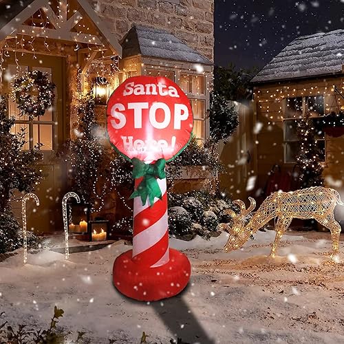 Miniatura 6 de Vipush Letrero inflable de Navidad de 4 pies con luces LED para decoración de Navidad, interiores y exteriores, patio, césped, vacaciones, jardín