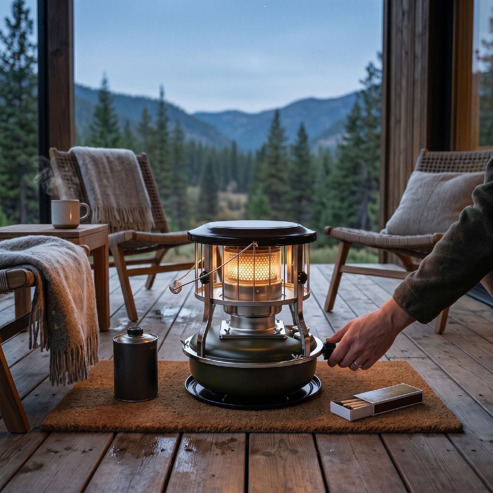 Qcwwy Kerosin-Raumheizgerät für Campingzelt, Eisfischen, Stromausfall, Wohngeräte (OD Grün)