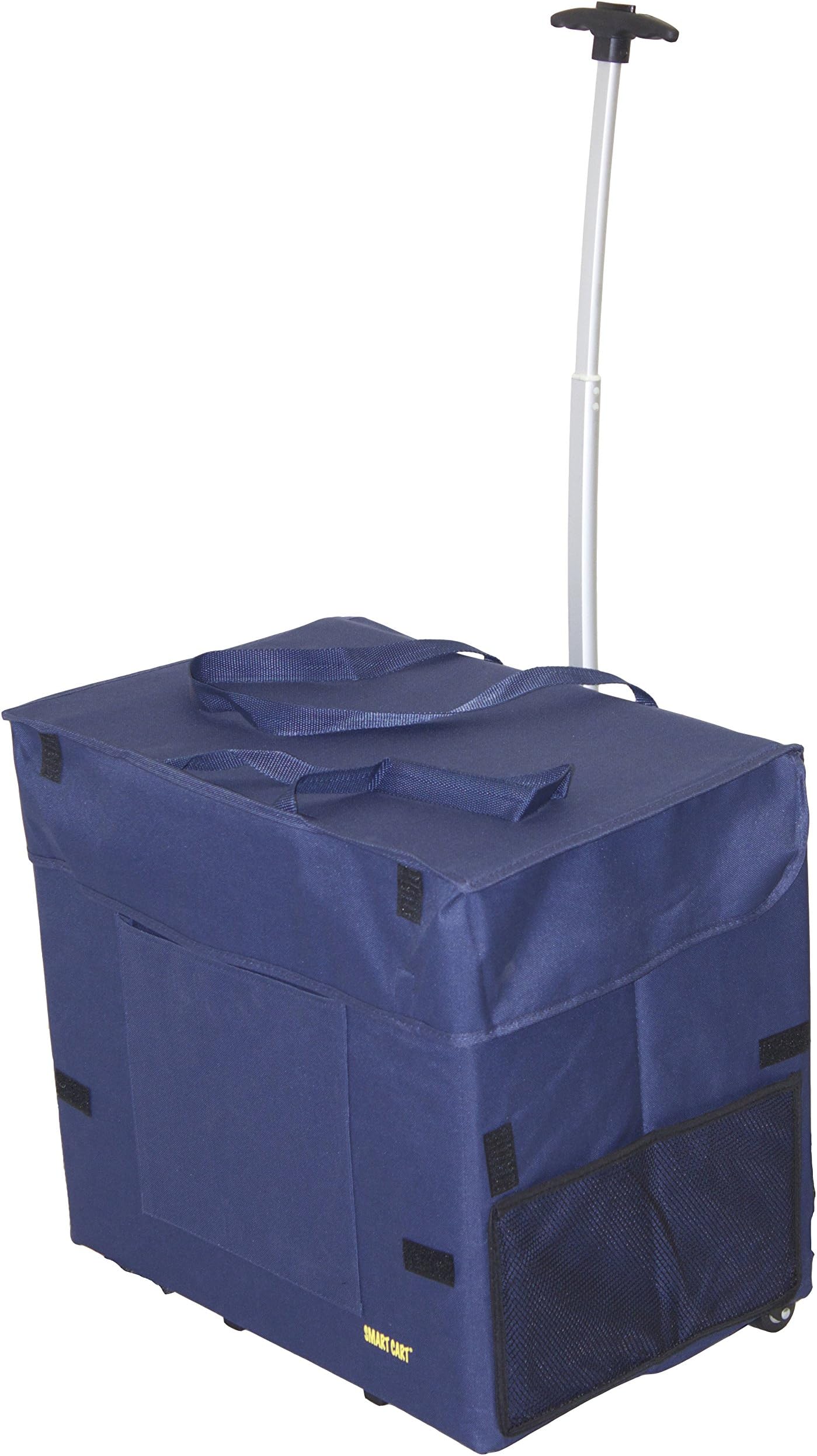 dbest products Wide Load Smart Cart, Blue Rolling Multipurpose Collapsible Basket Cart Scrapbooking Laundry
