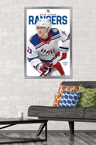 Miniatura 2 de Trends International NHL New York Rangers - Póster de pared de la serie 23 de Adam Fox, 34 pulgadas de largo x 22.4 pulgadas, versión enmarcada en
