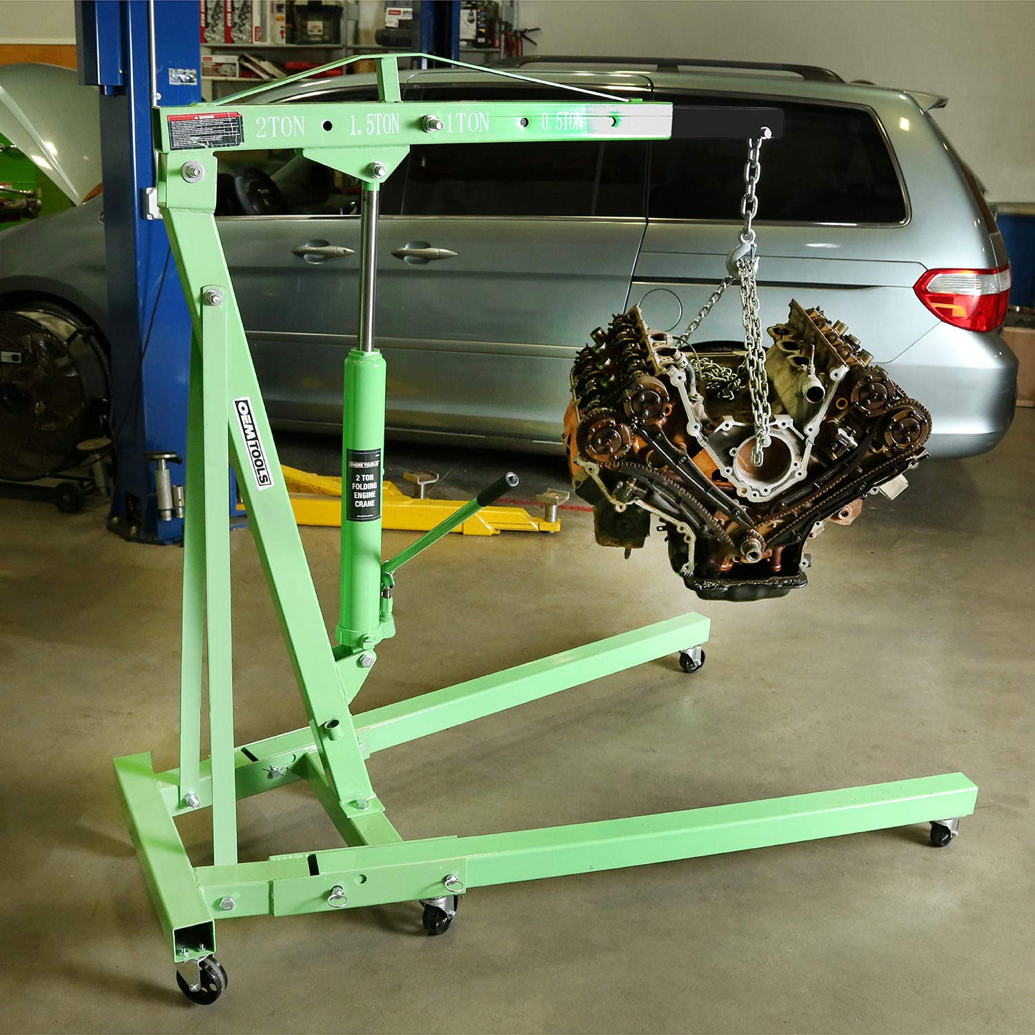 Buy OEMTOOLS 24830 2 Ton Folding Shop Crane, Engine Hoist, 2 Ton Engine