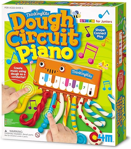 Toysmith 4M, piano de circuito de masa, juguetes STEM educativos de ciencia musical para niños, niñas