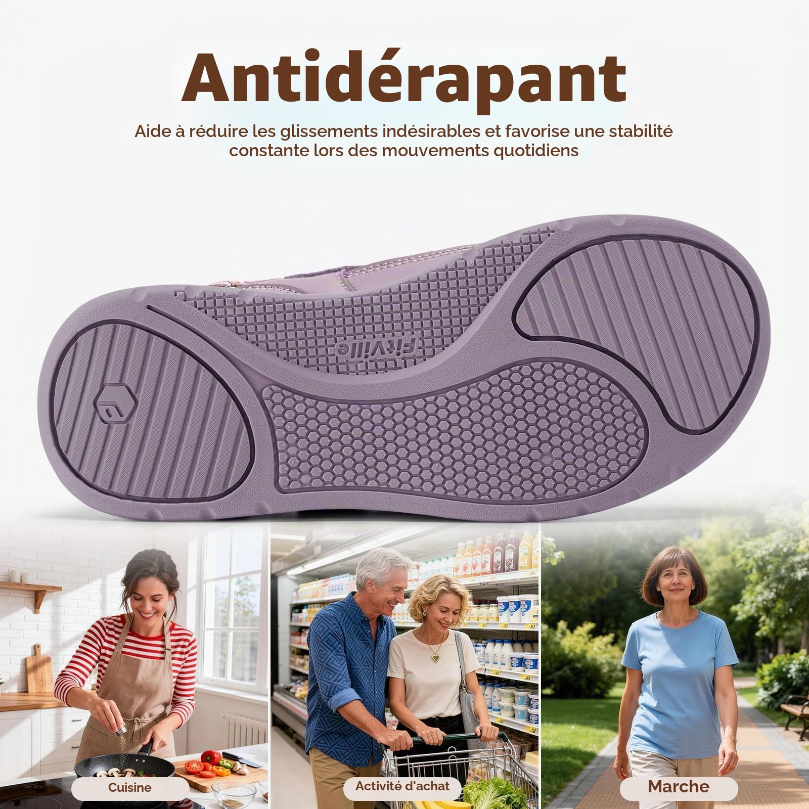 FitVille Sandales Mary Jane Femme Largeur Extra - Chaussures d'Été à Fermeture Réglable Légères, Respirantes pour la Marche et Les Vacances