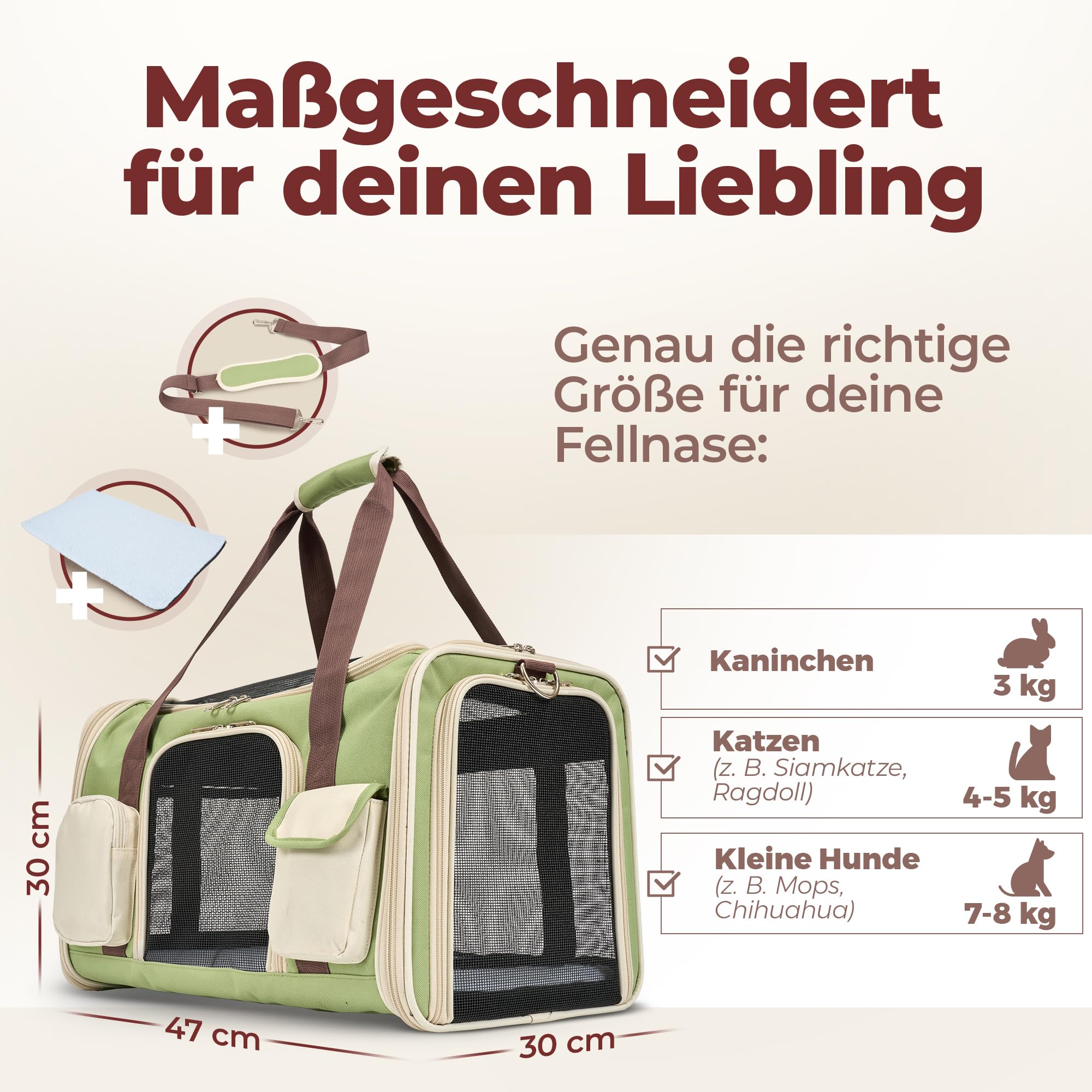 Katzentransportbox Hundetasche Kleiner Hund bis 10 kg [Faltbar] Transportbox Katze Hundebox Hundetragetasche Hundetransportbox Auto | Tragetasche aussuchen
