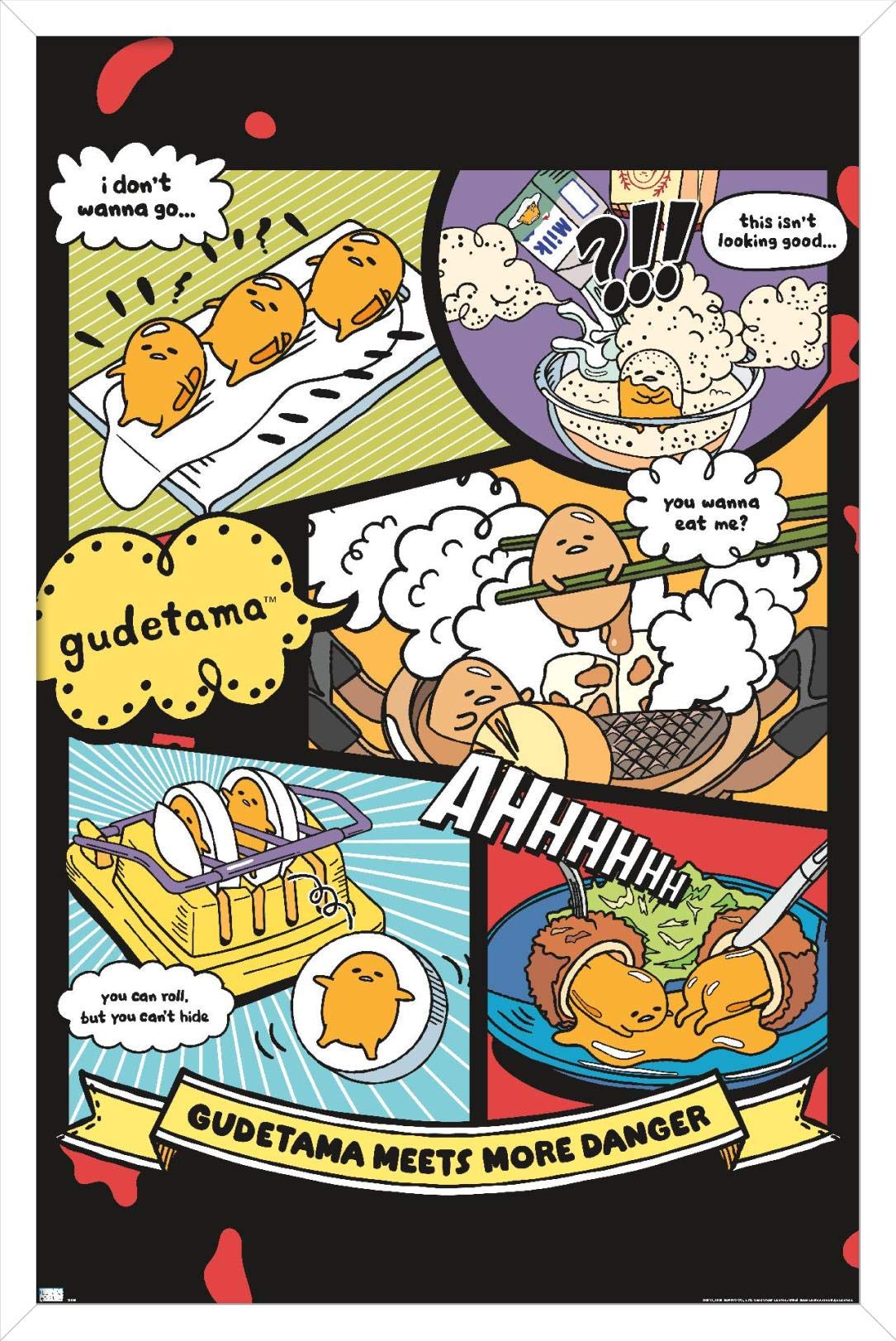 Poster Gudetama More Danger pour habiller un mur vide avec un cadre blanc