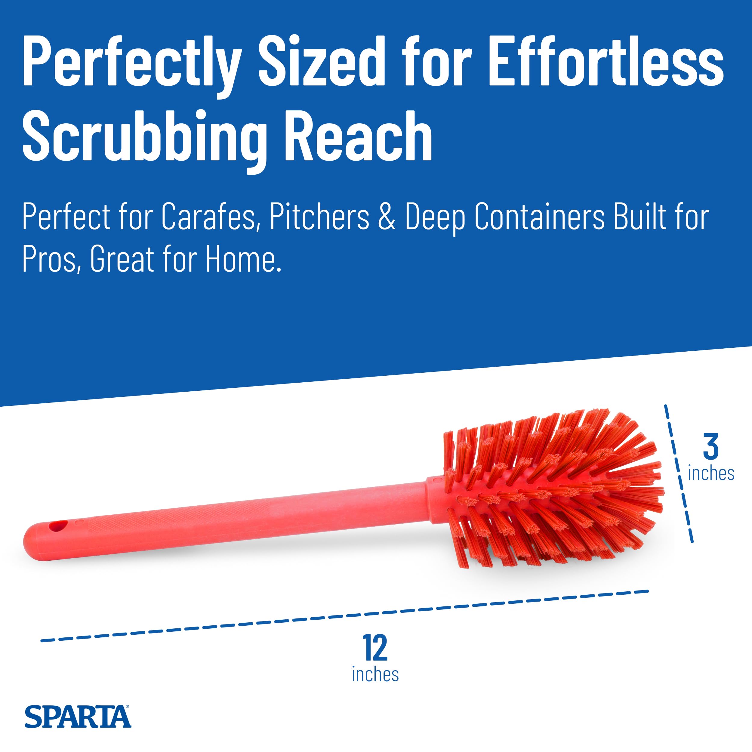 Sparta Lot de 6 brosses à Bouteille Rouge 12"