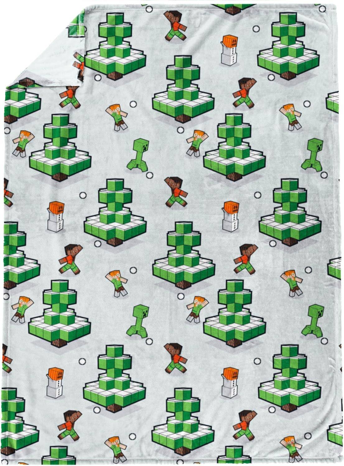 Jay Franco Kids Christmas Plush Throw Blanket – 50x70 Inches Soft & Cozy Fleece Throw for Holiday Bedroom & Couch Décor, Official Licensed Product, Green - Minecraft - Image 2
