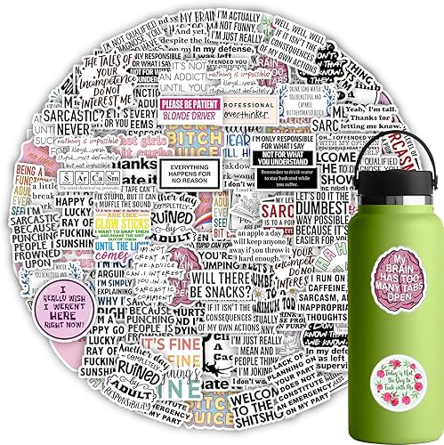 60 calcomanías de sarcasmo, calcomanías sarcásticas con citas sarcásticas, calcomanías de vinilo divertidas y graciosas para laptop, botellas de disponible en Yaxa Peru