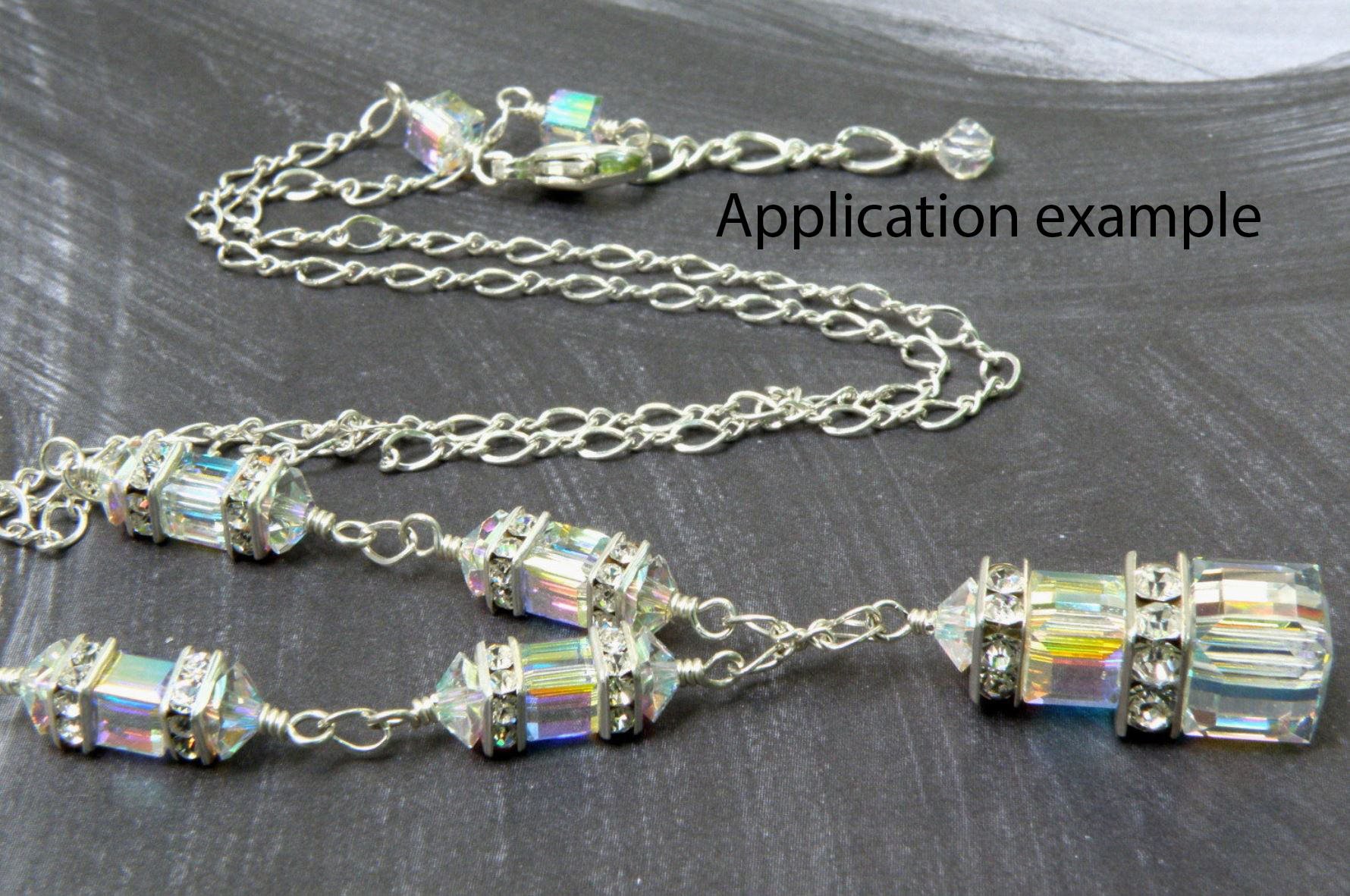 100pcs Adabele Grade A Square Crystal Clear Rhinestone Spacer Loose Beads 6mm (0.24 Inch) Sterling Silver Plated Brass for DIY Craft Jewelry Making CF33-6