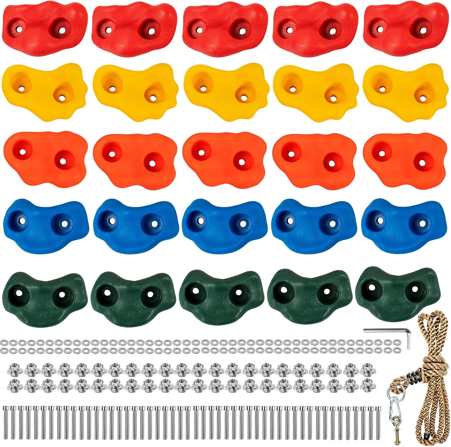 Cheardia 25 Pcs Rock Climbing Holds, Multi-Colored Rock Wall Holds Grips