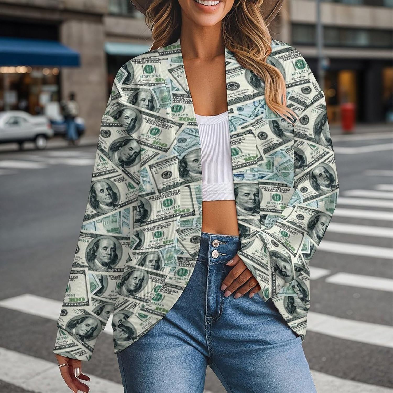 Women's Long Sleeve Open Front Sweaters Cardigan Knit Dropped Shoulder Sweater Coat Outwear