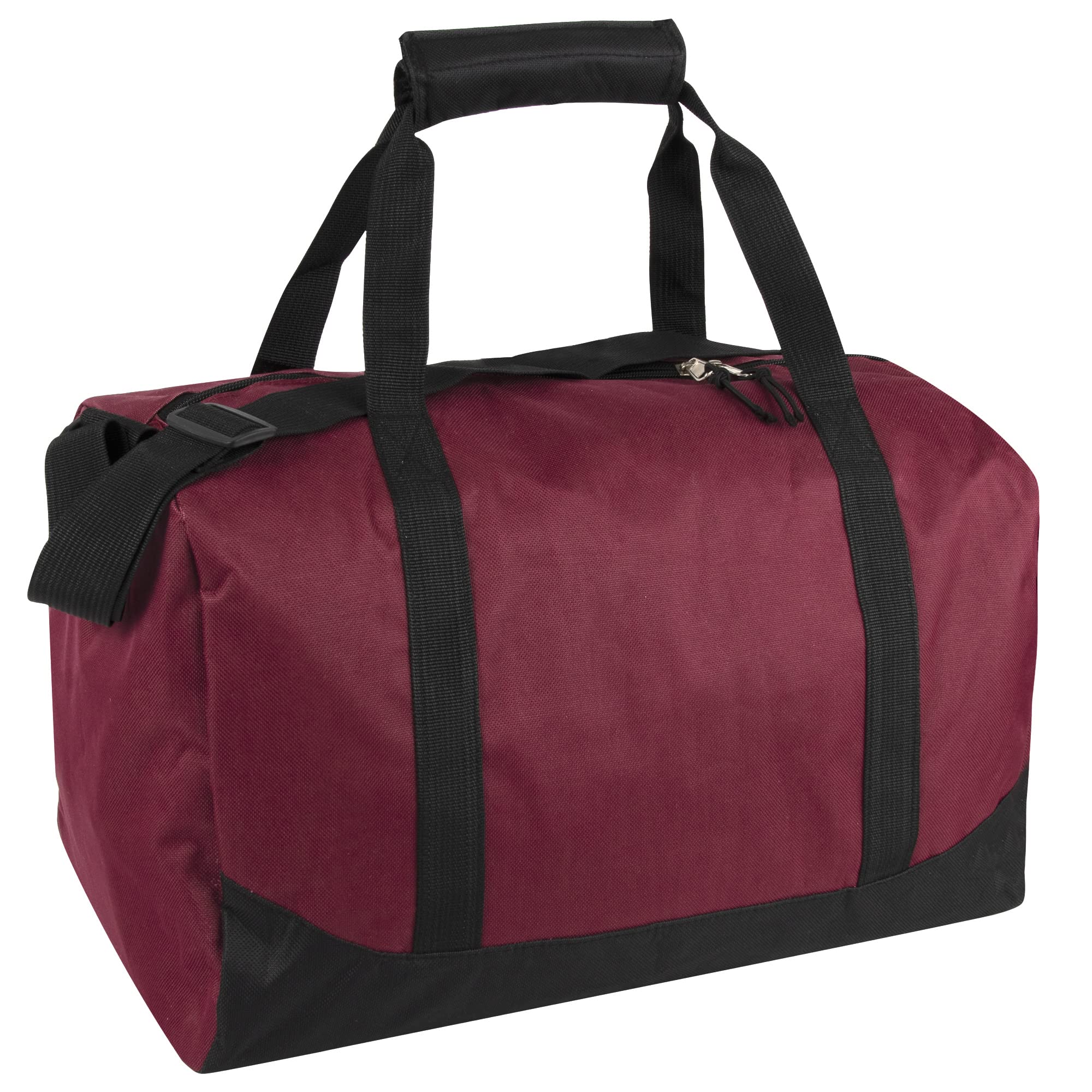 Photo 1 of 30 Liter, 17 Inch Canvas Duffle Bags for Men and Women – Travel Weekender Overnight Carry-On Shoulder Duffel Tote Bags (Red)