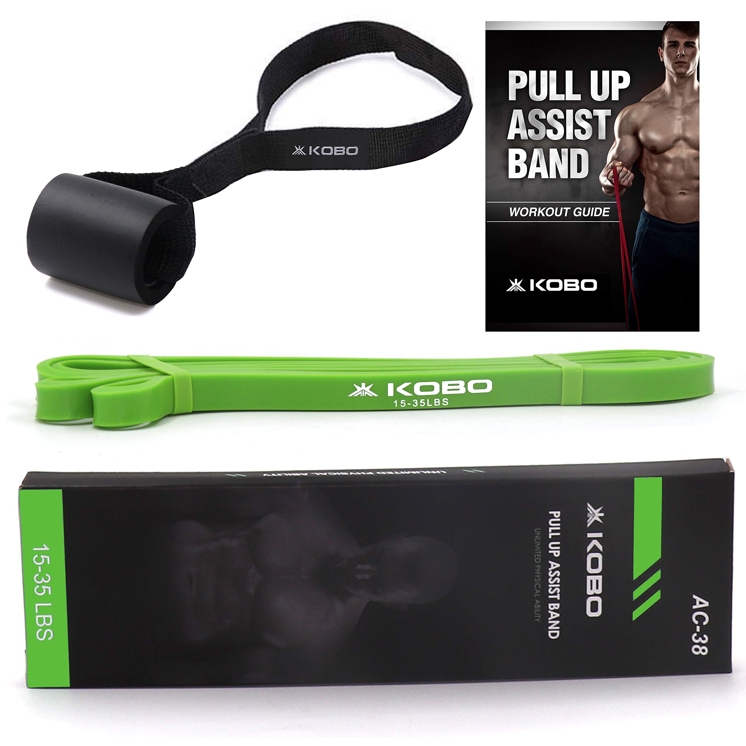 Kobo Power Loop Band with Door Anchor/Resistance Band/Pull Up Assist Bands 41 Inch| Powerlifting Bands - for Mobility & Body Stretching, Powerlifting, Resistance Training with Workout Guide Booklet-image-29