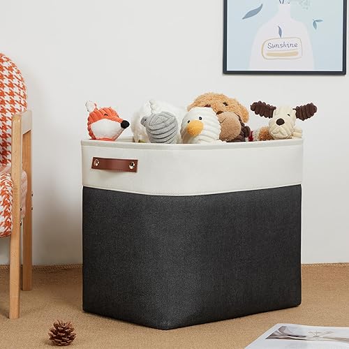 Vista 55 de DULLEMELO Canastas de almacenamiento pequeñas de 15 x 6 x 5.5 pulgadas, contenedores de almacenamiento de tela para tanque de inodoro