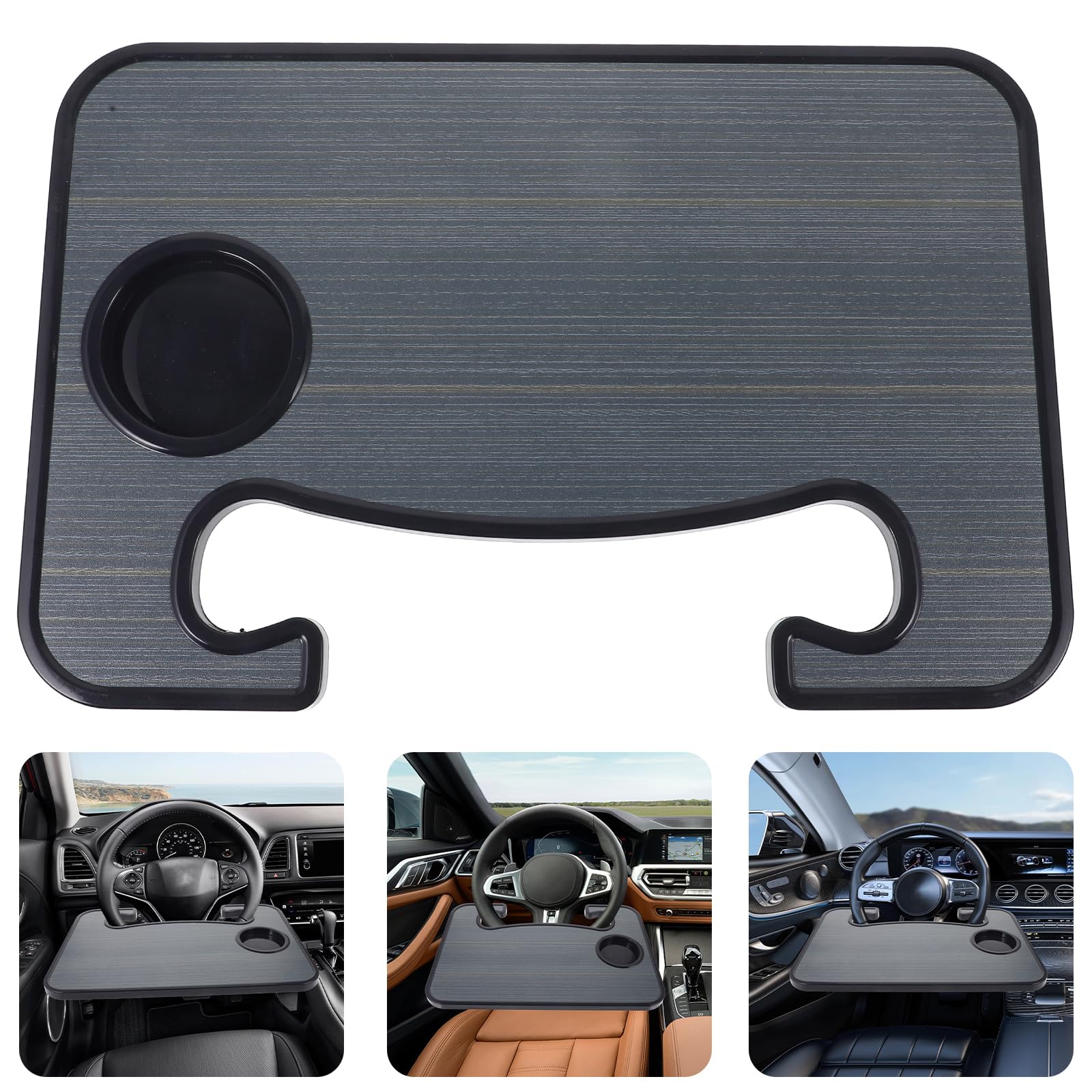 Mikikit Plateau De Siège De Voiture Multifonctionnel avec Support De Tasse Idéal pour Bureau D'Ordinateur Portable Et Repas en Déplacement Rangement Pratique pour Véhicule