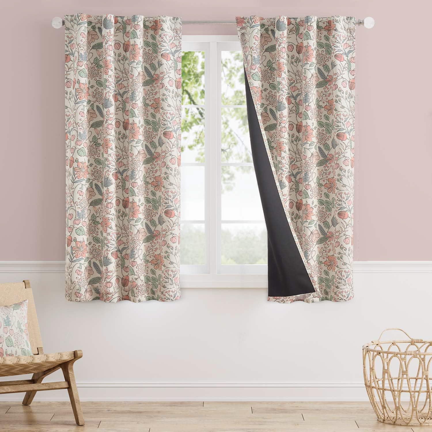 Vangao Pink Nursery Curtains - kids room decor | Mubboo