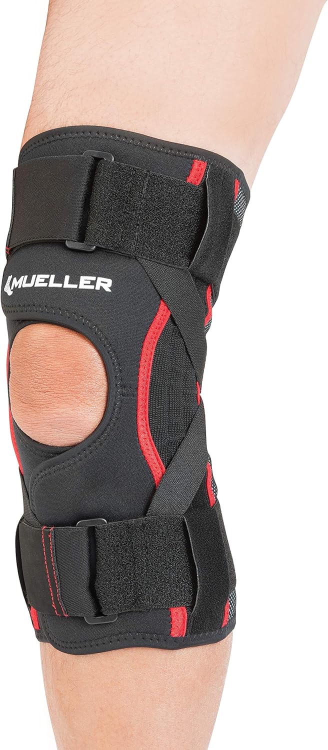 Mueller Sports Medicine Omniforce Adjustable Knee Support 500, Knee Pain Relief Support for Men and Women, Ideal for Arthritis, Sprains, Black