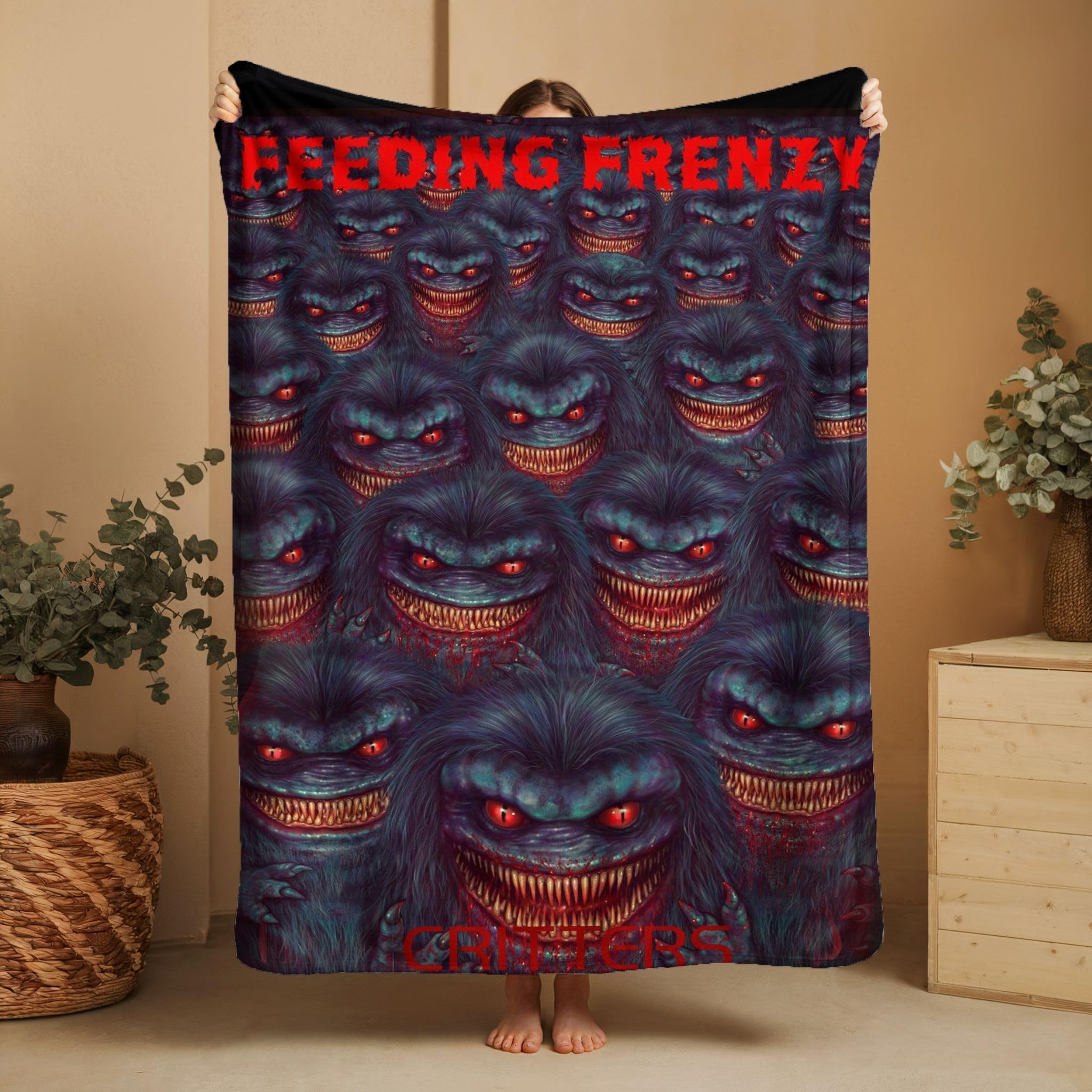 Horror Movie Blanket - Critters - Horror Blanket | Horror Fleece | Twin Duvet