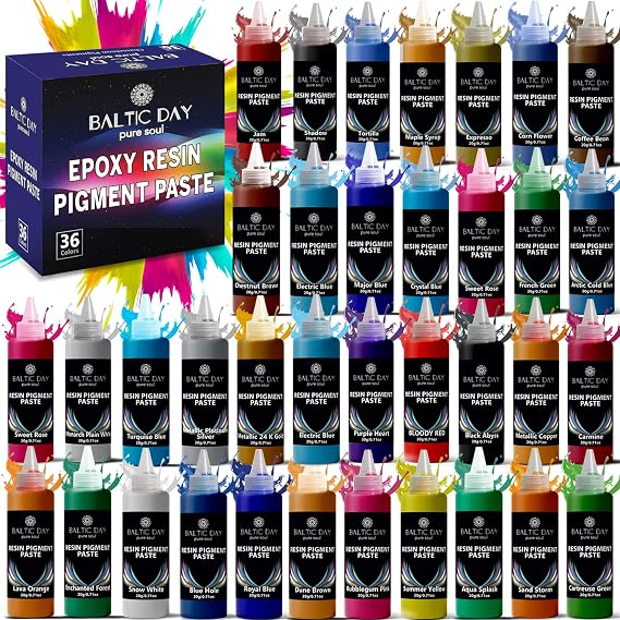 36 Pigment Pastes [20g Jars] + 28 Chameleon Mica Powders for Epoxy Resin Set - Epoxy Resin Color Pigment - Chameleon Pigments