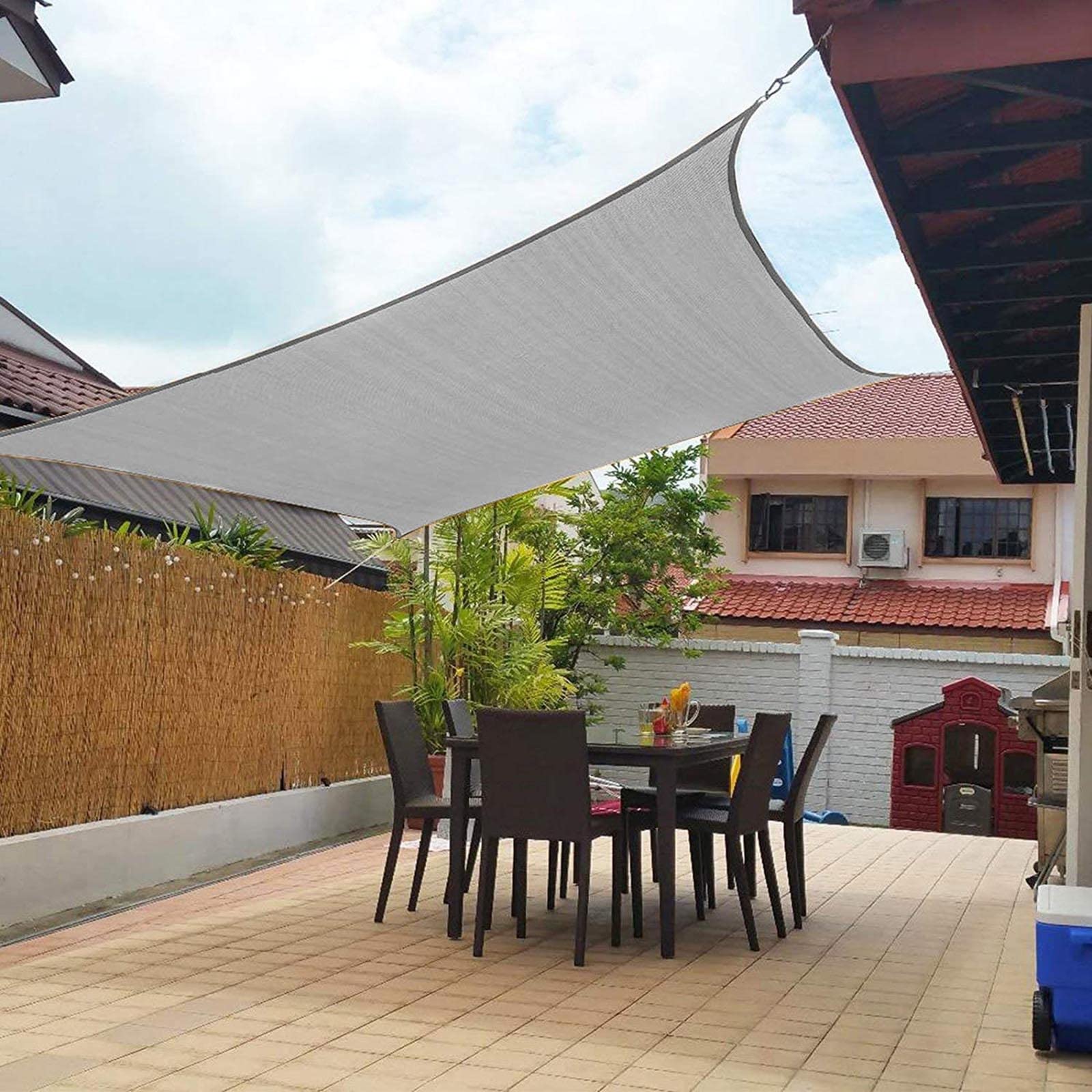 Voile d'ombrage carré 3x3m JATIBOSH imperméable anti-UV pour camping et jardin