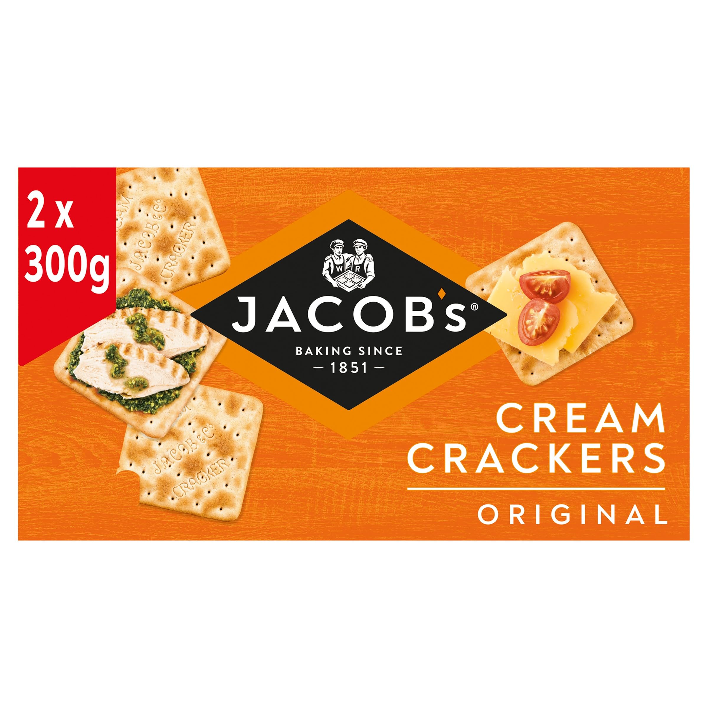 JACOB'S Original Cream Crackers, Twin Pack, 2 x 300 g (Pack of 1)