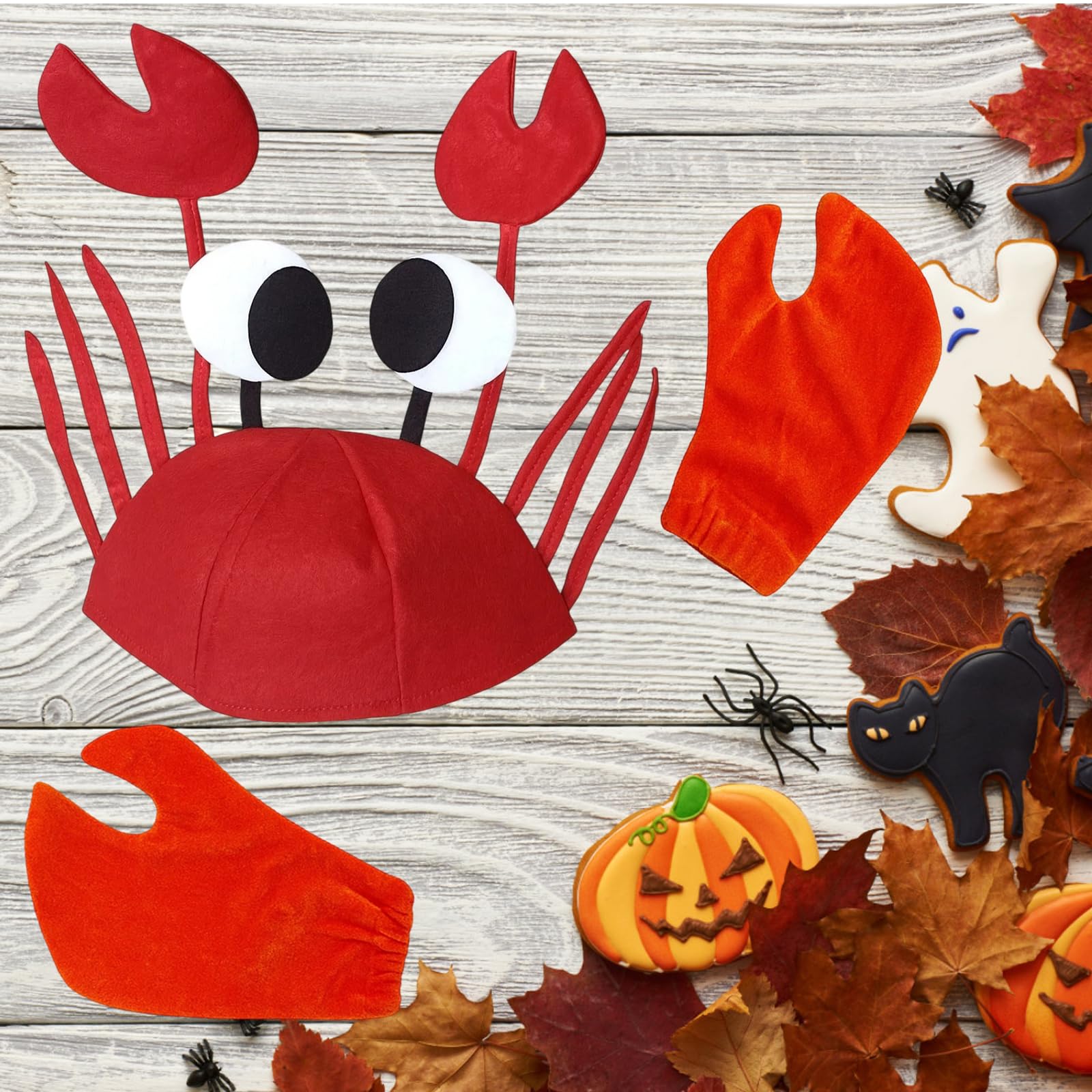 YFHUVB Lobster Costume, Under The Sea Costumes 2-Piece Crab Outfit With Hat And Gloves - Image 4