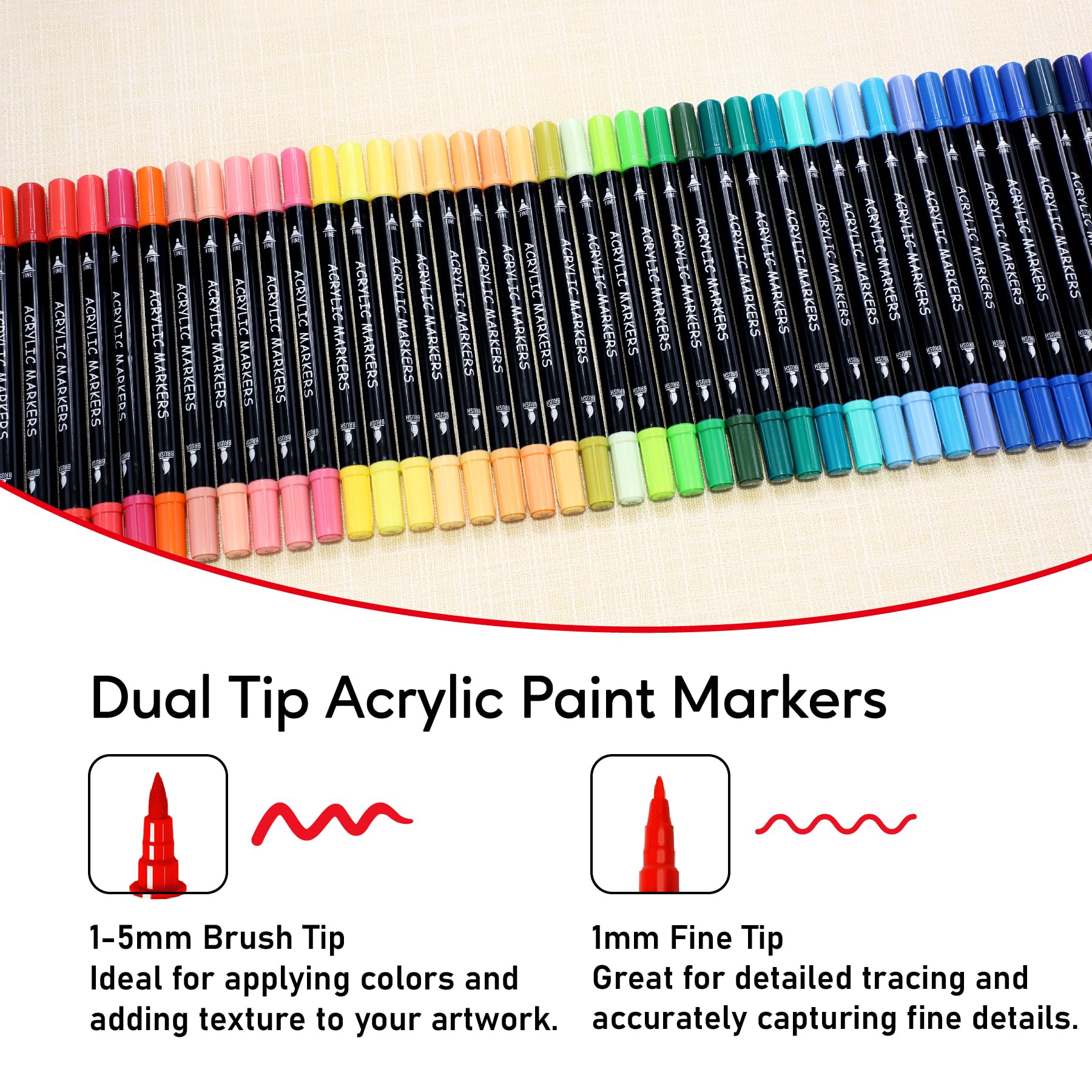 Recheel Acrylic Paint Markers - 30 Colors -2 Recheel Acrylic Paint Markers - 30 Colors -2