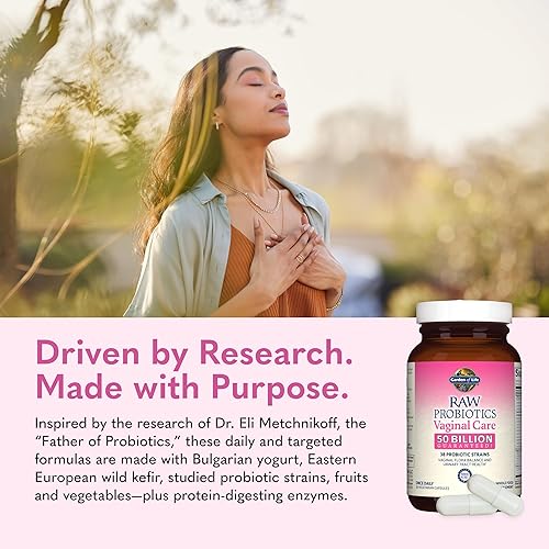 Vista 6 de Garden of Life: probióticos crudos para el cuidado vaginal de la mujer con acidophilus, probiótico que promueve el equilibrio de la levadura, salud