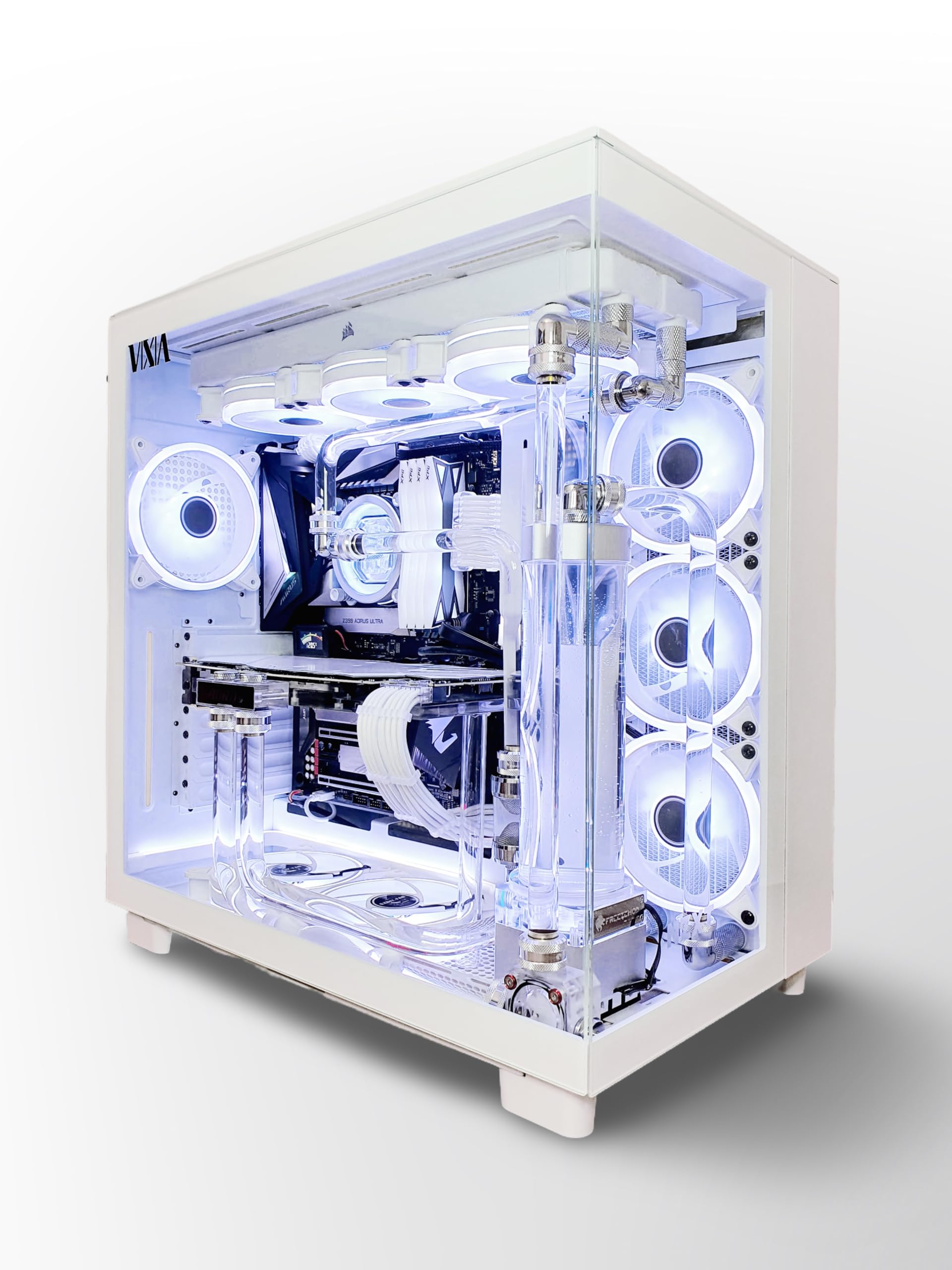 VIXIA High End Custom Watercooled Gaming PC - Intel Core i9 14900K - Gigabyte GeForce RTX 4090 - Corsair DDR5 64GB - Samsung 990 Pro PCIe4.0 NVME 2TB - Dual Cooling - VXD-80W