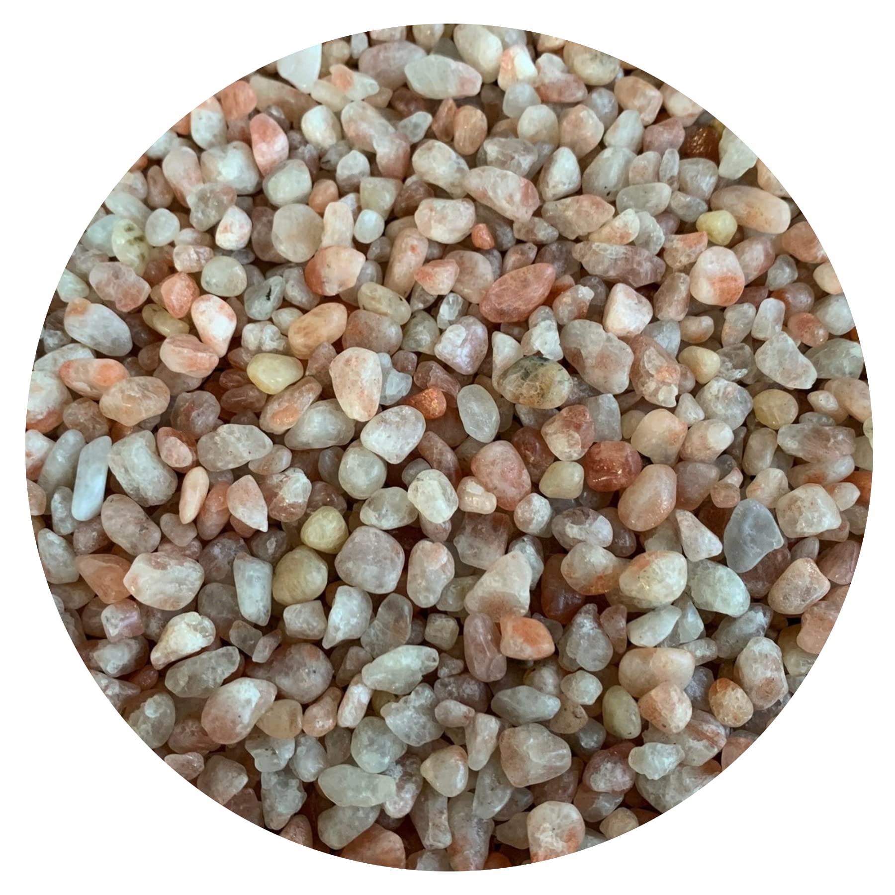 2 oz Lot Natural Semi Tumbled Gemstone Chips, Crushed Mini Crystals, Undrilled Crystal Chips (Sunstone)