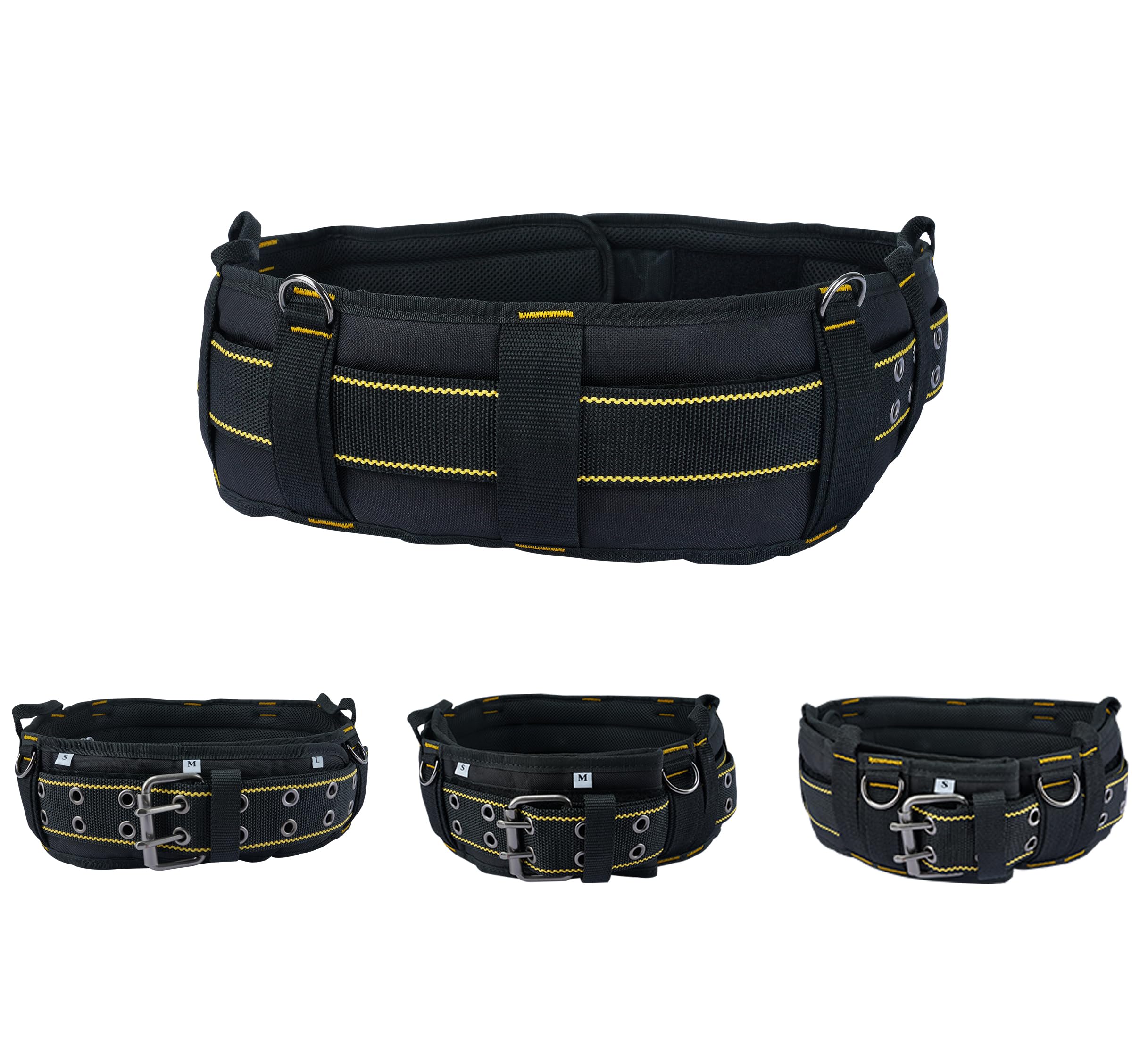 MELOTOUGH Cintura imbottita per attrezzi da uomo con cinghia per maniglia, cintura da lavoro resistente con anello a D, vita regolabile 91,4 - 119,4 cm, per elettricista (bretelle da lavoro non