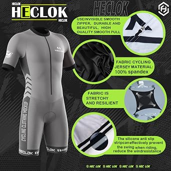 Mens Triathlon Suits Lightweight One-Piece Short Sleeve Trisuits with Zip-Bike Swim Run,Pattern Can Be Customized