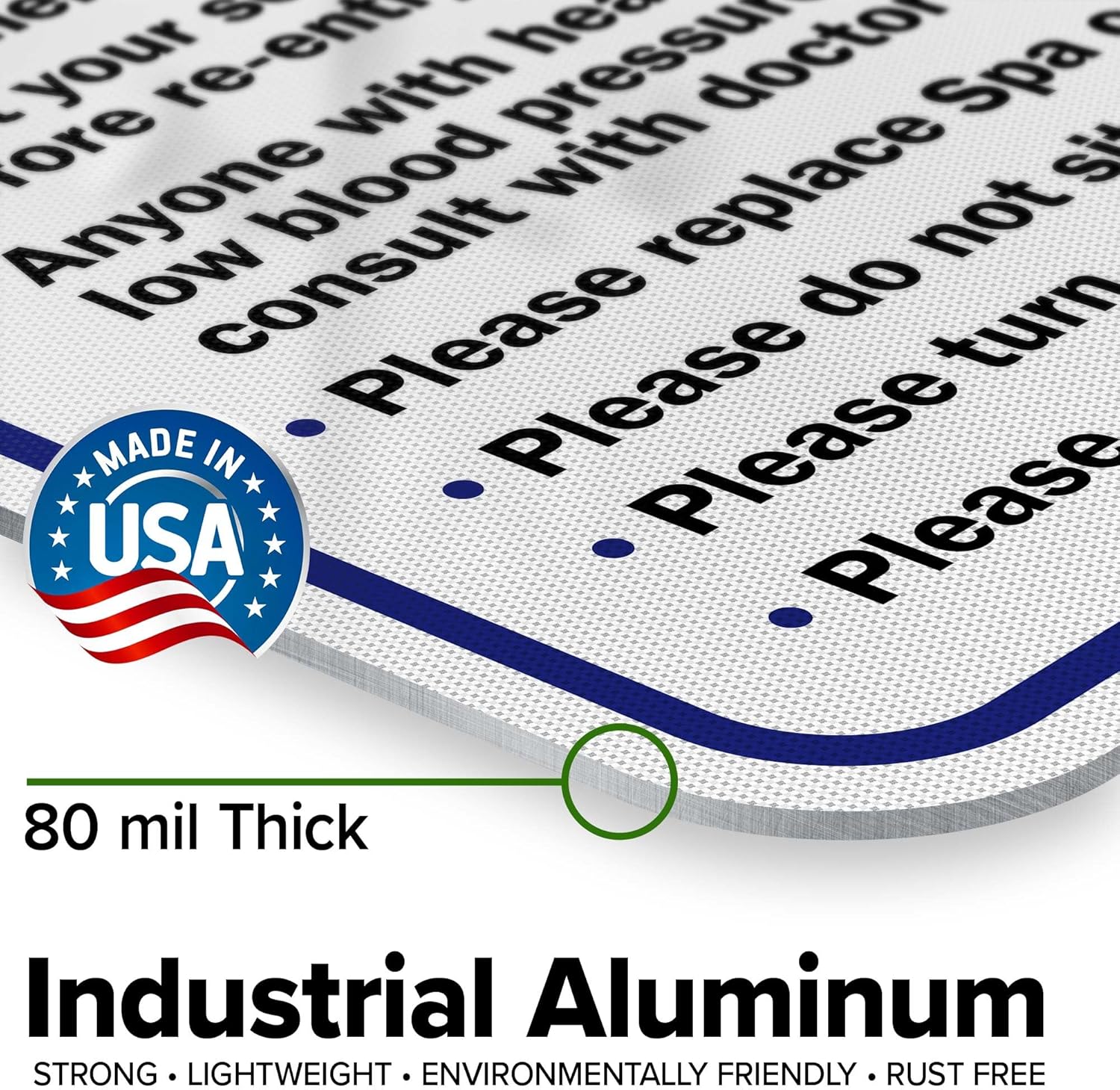 Hot Tub Safety Rules Pool Sign, 18x24 Inches, 3M EGP Reflective .080 Aluminum, Fade Resistant, Made in USA by My Sign Center