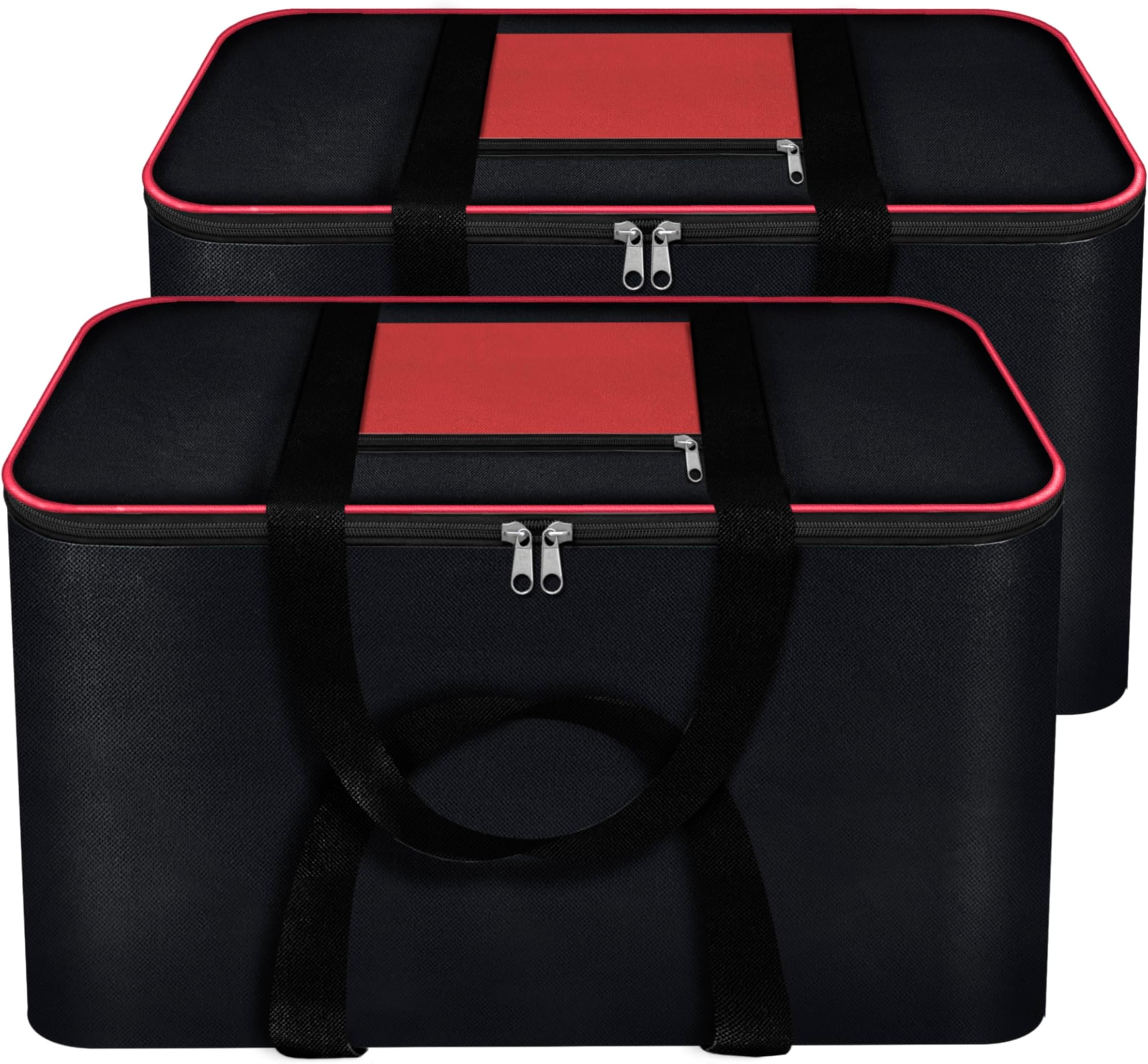 Storite 2 Pack Moisture Proof Nylon Large Size Underbed Storage Bag For Clothes (54 x 46 x 28 cm) - Black, Rectangular