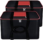 Storite 2 Pack Moisture Proof Nylon Large Size Underbed Storage Bag For Clothes (54 x 46 x 28 cm) - Black, Rectangular