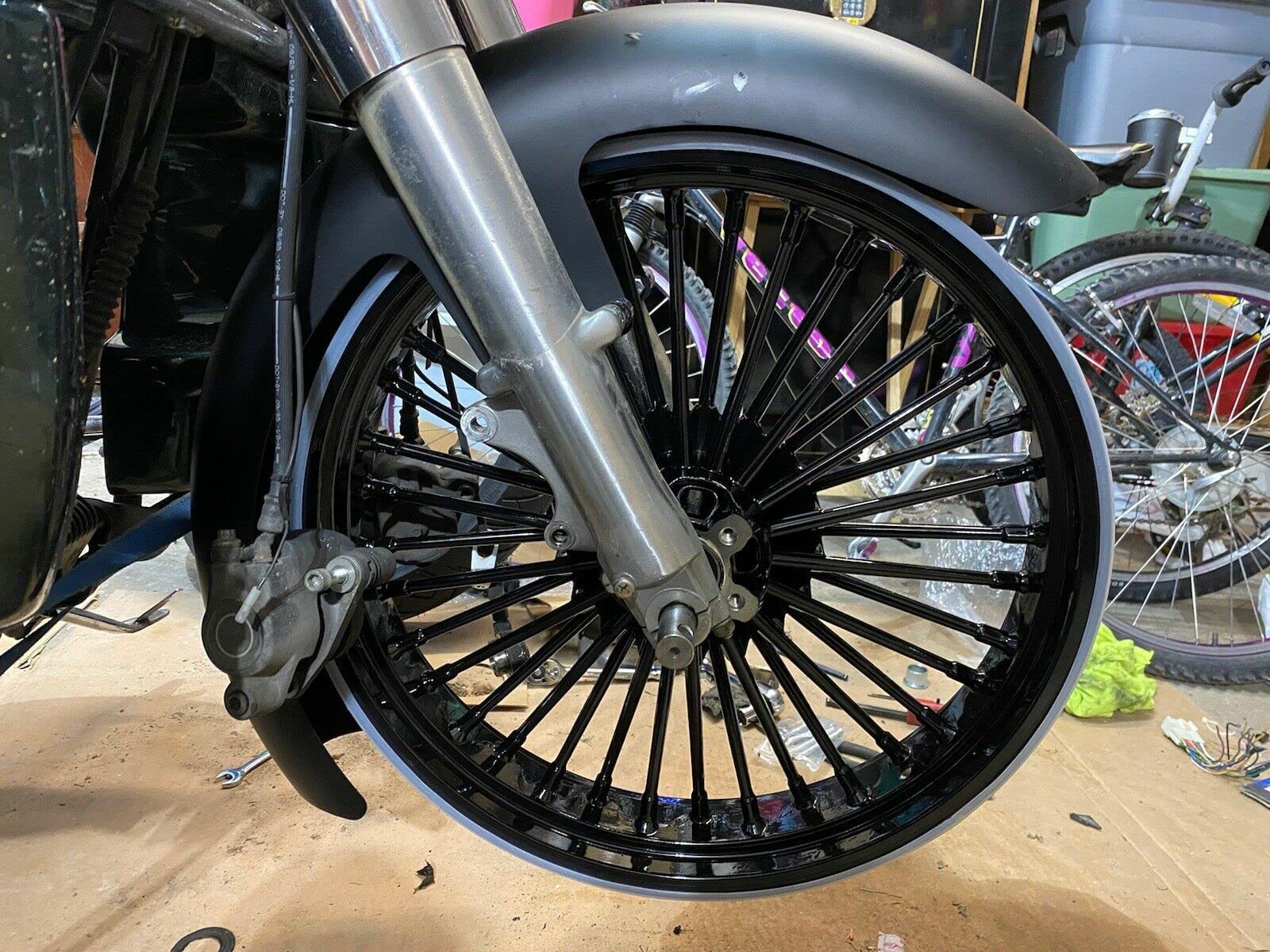 TARAZON Cerchio anteriore senza tubo da 21 x 3,5 per Harley Dyna Super Glide, Low Rider, Street Bob, Wide Glide 2006-2017 Softail Standard, Custom, Night Train, Springer 2000-2010 Fat Boy 00-17