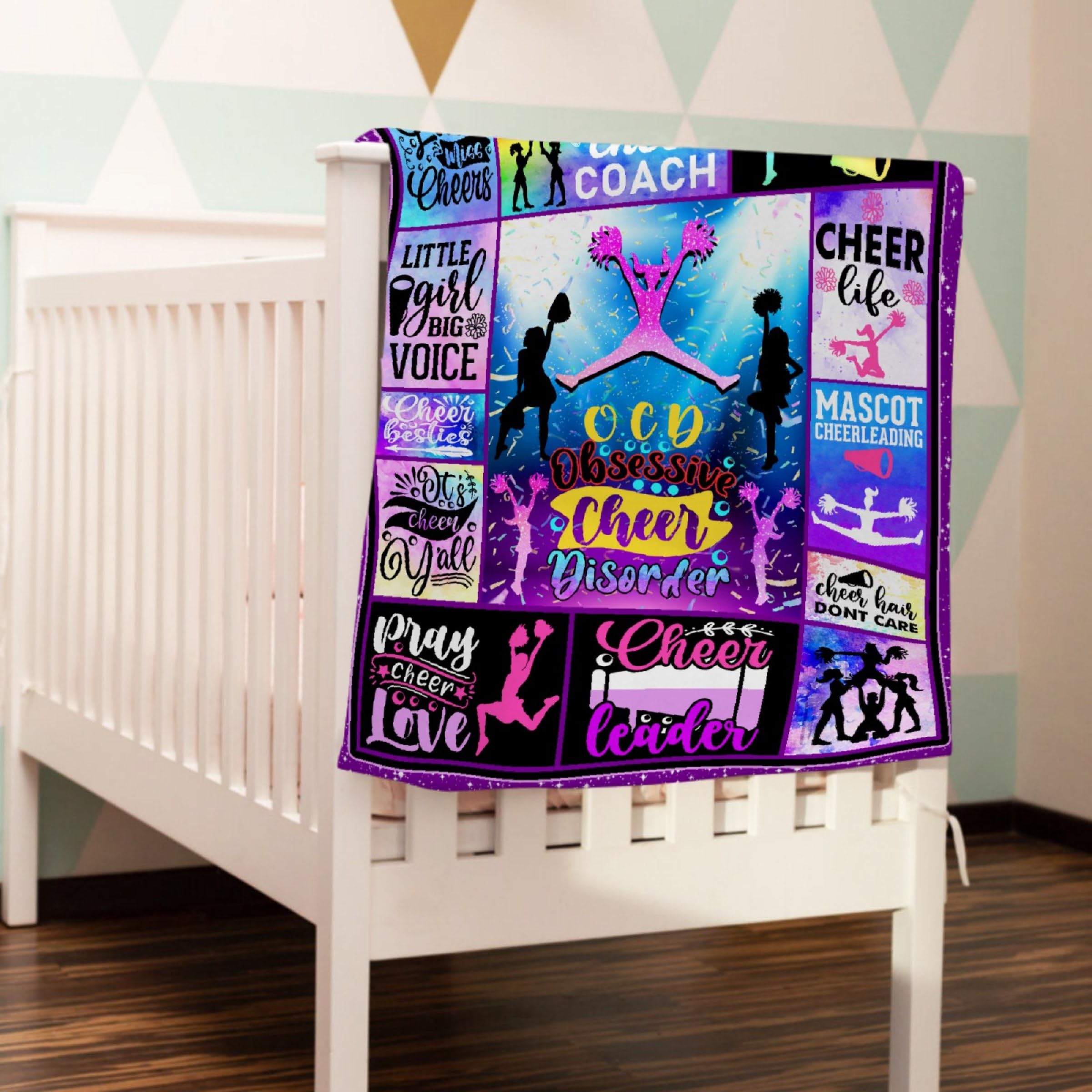 Cheerleader-Decke Im 3D-Druck – Flanell-Überwurf Für Mädchen, Teens & Frauen, 127 X 101 Cm