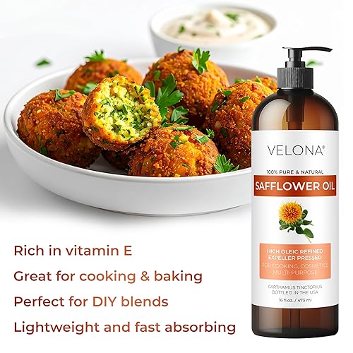 Miniatura 5 de velona Aceite de cártamo de 8 onzas  Aceite portador 100% puro y natural  Refinado, prensado en frío  Hidratante para cocinar, piel, cabello, cuerpo