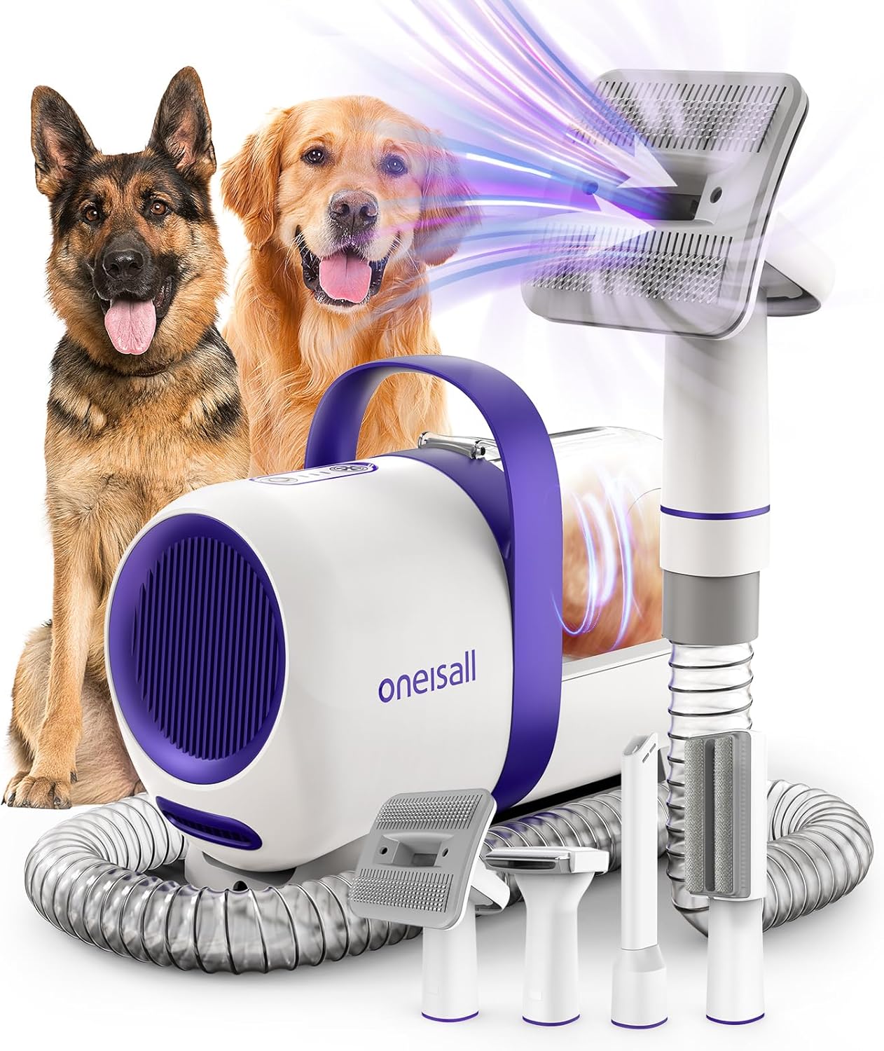 oneisall Dog Hair Vacuum  Dog Grooming Kit/Low Noise Dog Grooming Vacuum12kpa,Dog Vacuum for Shedding Grooming for Pet HairHome Cleaning