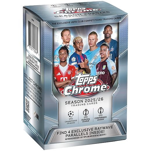 2025-26 Topps Chrome UEFA Club Competitions Soccer - Factory Sealed - Value Box