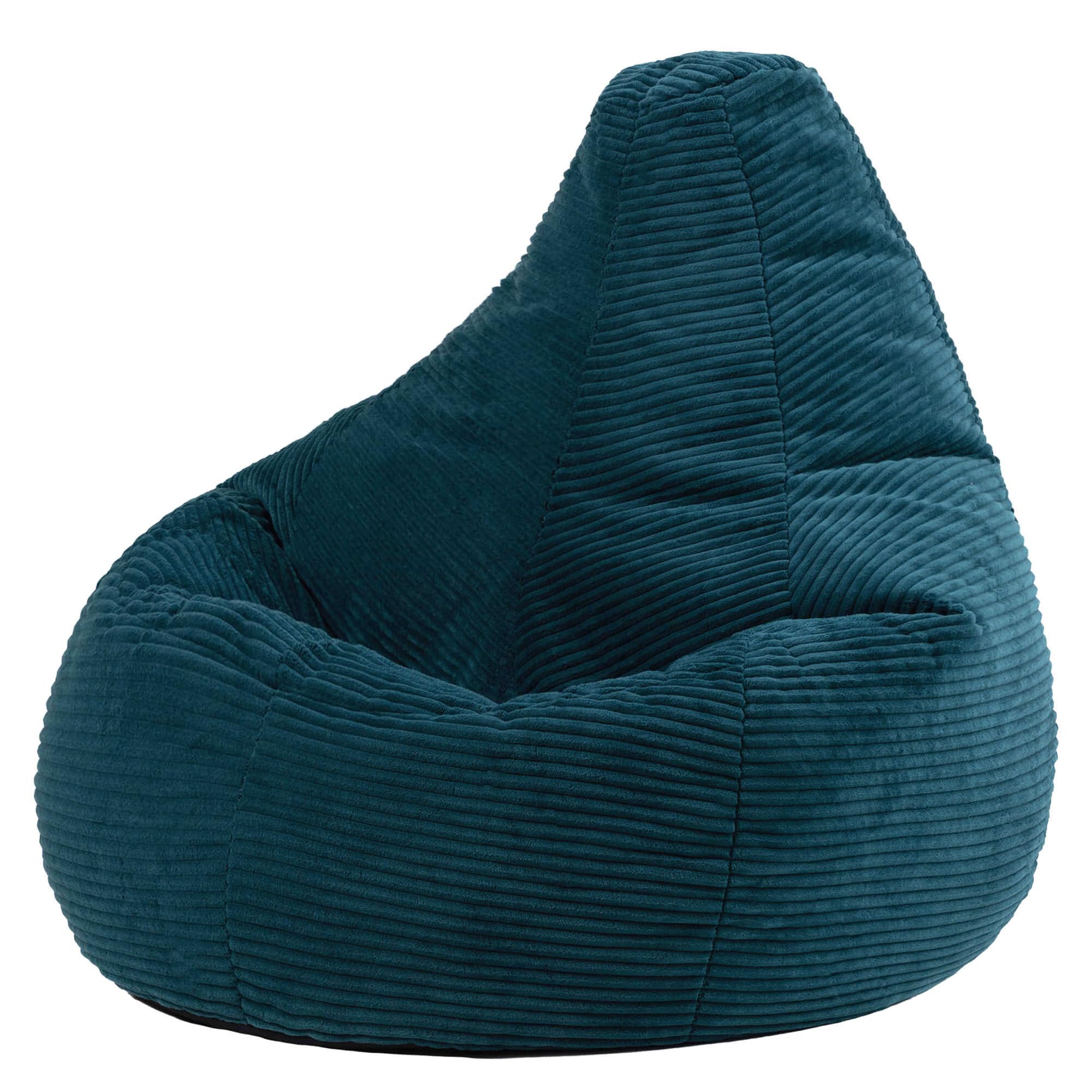 icon Dalton Cord Bean Bag Chair, Teal Green, Large Adult Bean Bag with Filling Included, Comfy Chair, Living Room Furniture, Bedroom Furniture