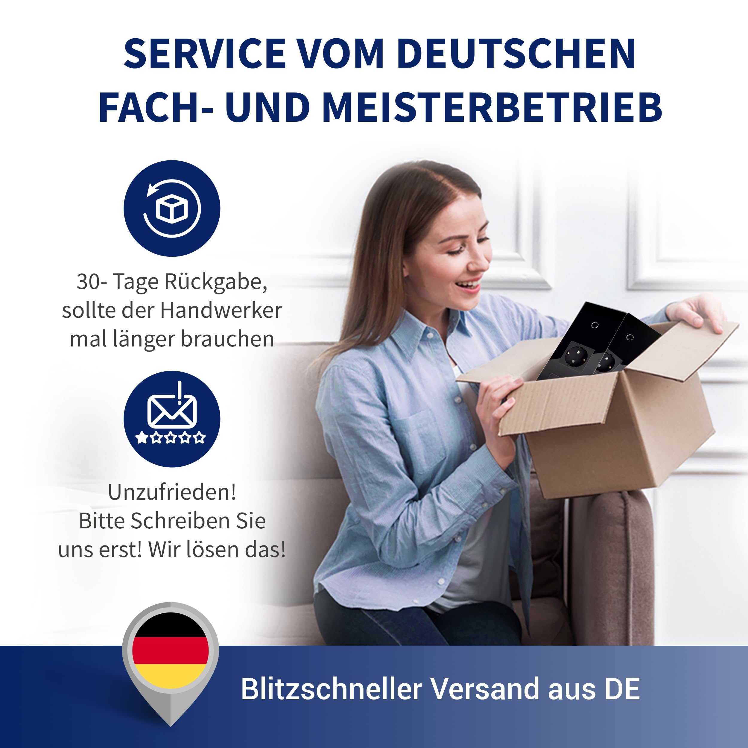 PULSAR Set di 2 interruttori per tapparelle Wi-Fi, da incasso, 1 via, nero, con cornice in vetro, funzione timer e compatibile con Alexa e Google Home