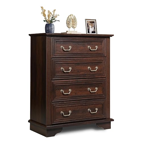 Farmhouse 4 Drawer Dresser for Bedroom, 39" Tall Vintage Wood