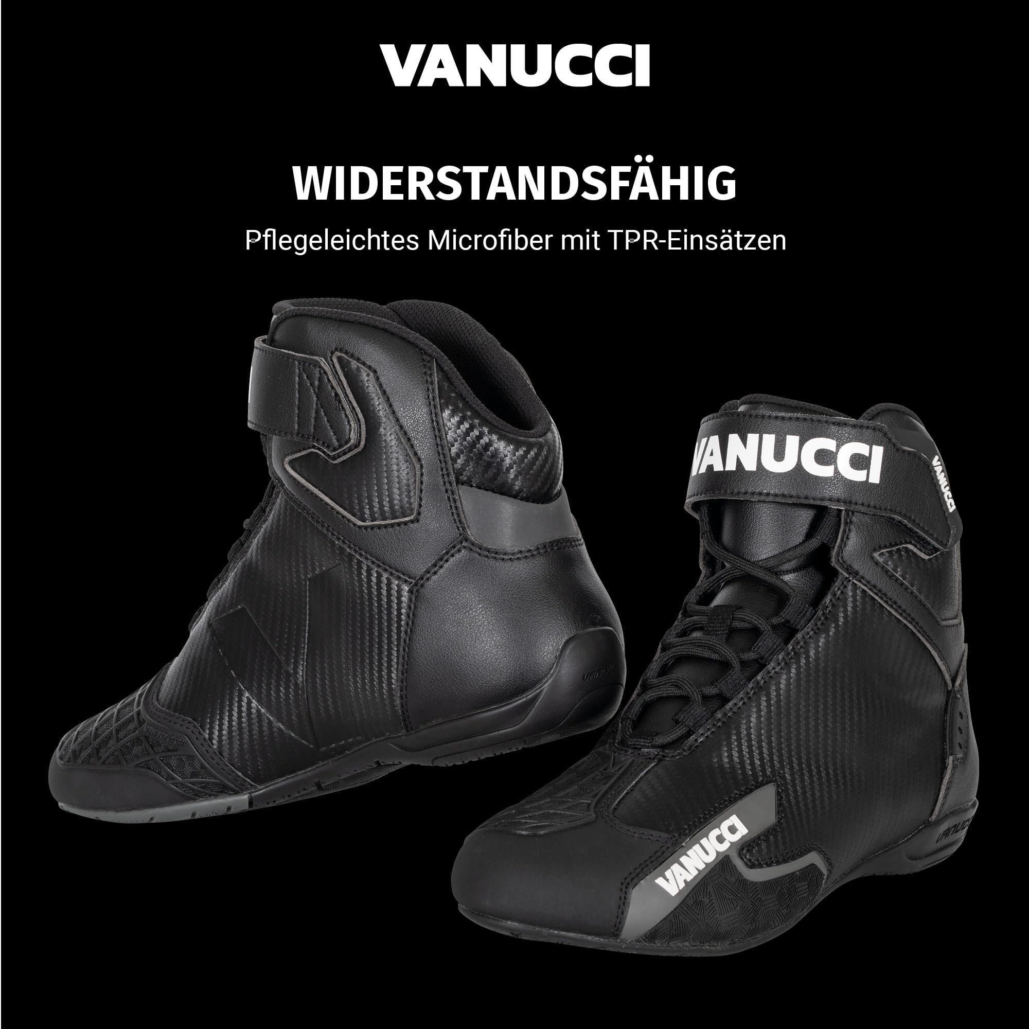 Vanucci VSB-3 Motorrad Schuhe Herren, Leichte Motorradschuhe mit CE-Zertifizierung, Atmungsaktive Motorradstiefel Herren, Gr. 40-46