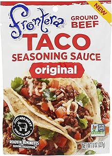 Taco Seasoning Sauce for Ground Beef, Non GMO, Gluten Free, 8 Ounce (Pack of 6)