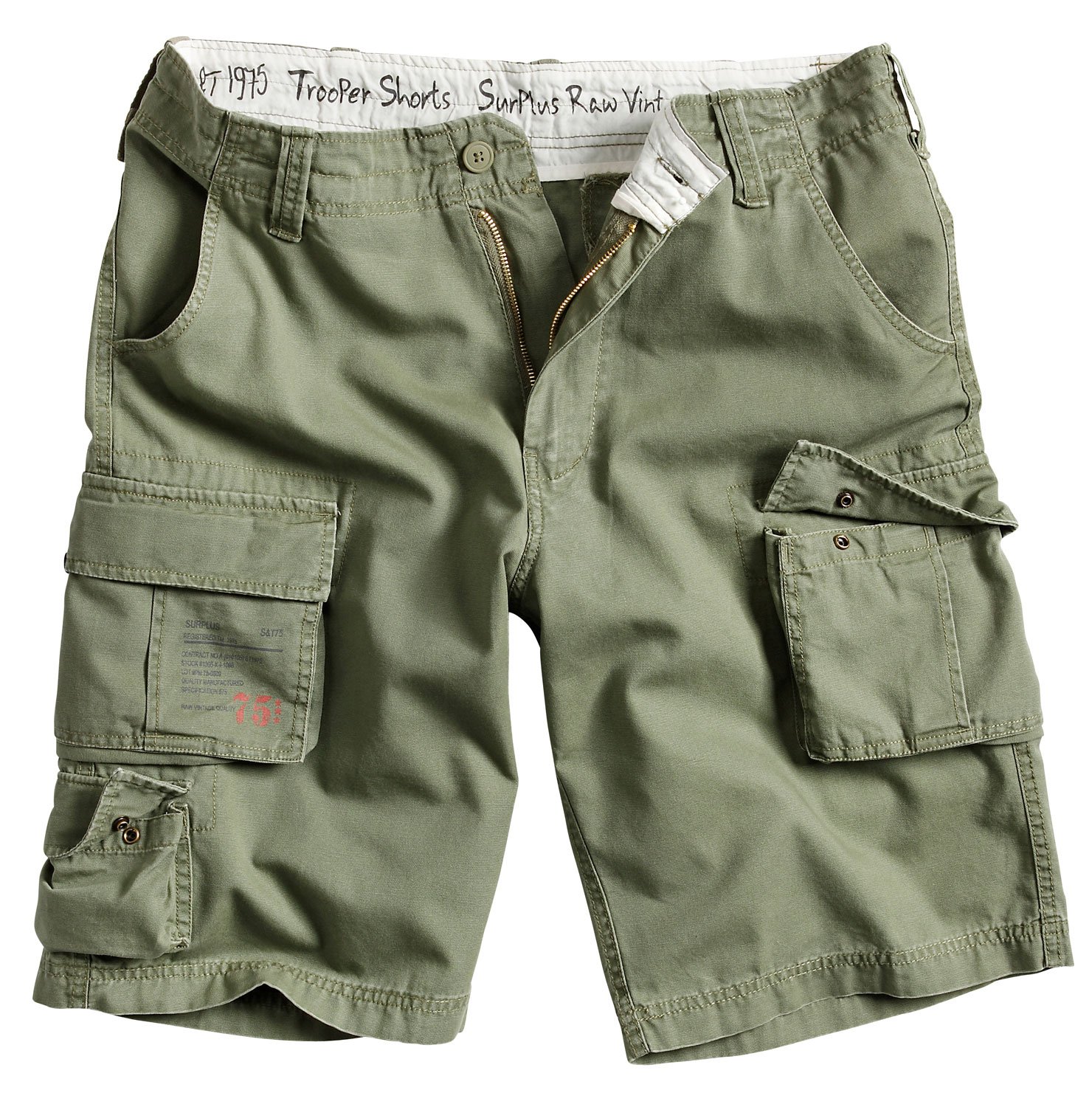 Surplus Raw Vintage Heren Cargo Trooper Shorts, olijf, XXL